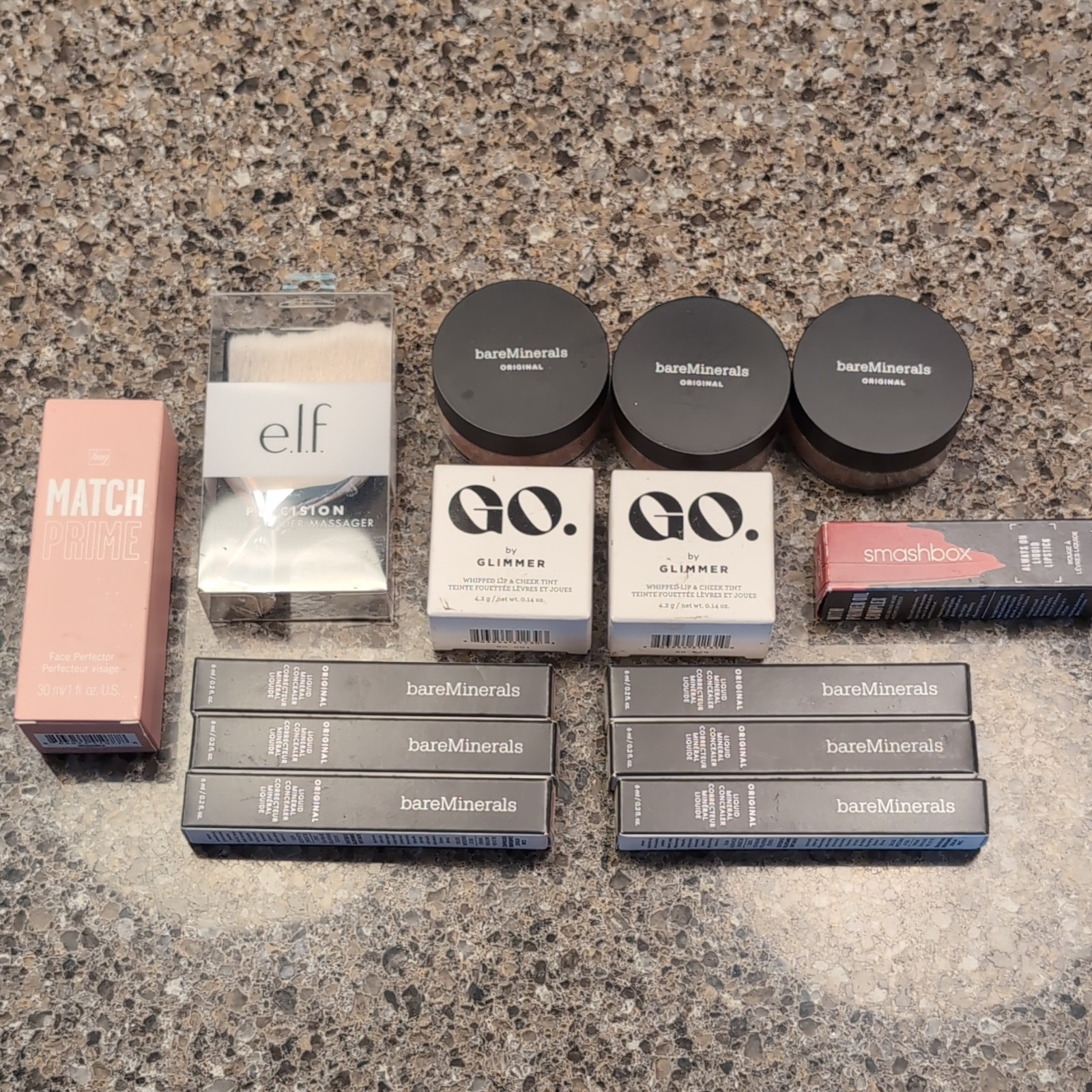 bareMinerals Original Foundation SPF 15 + Concealer + Smashbox Lip + e.l.f.