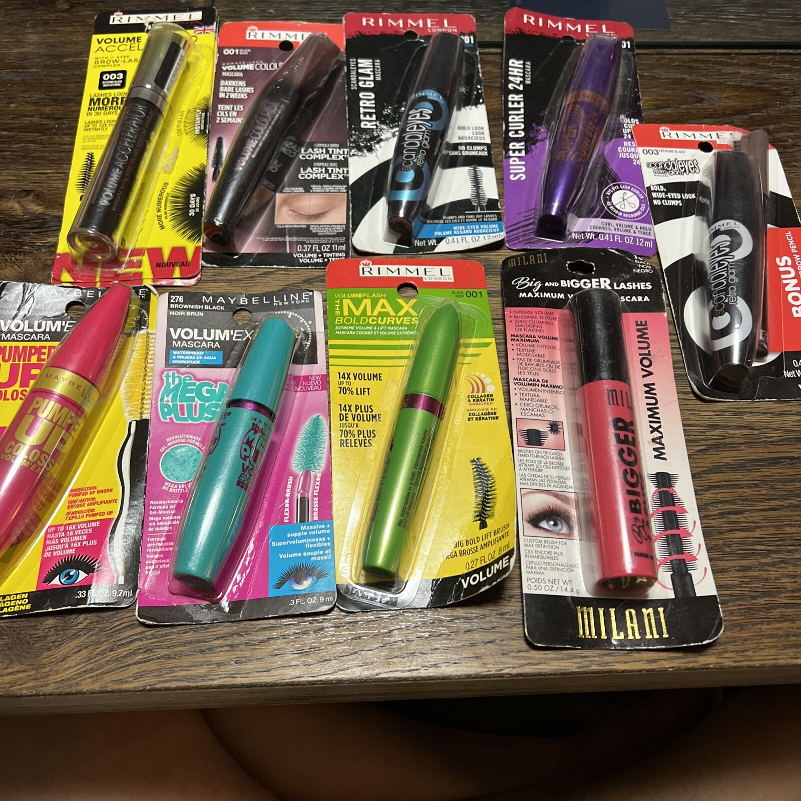 9 Lot Mascara Rimmel. Milani , Loreal, Maybelline Brand New