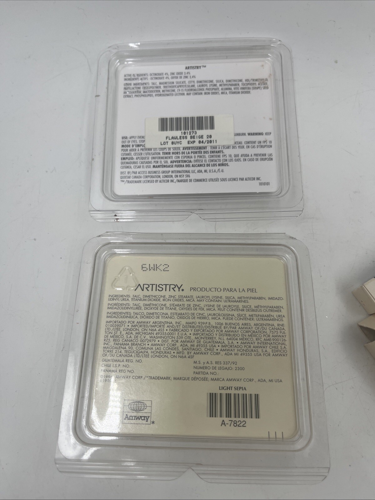 Set 4 Amway Artistry Lot Discontinued Makeup Foundation Powder, Lip Crayon, Pan