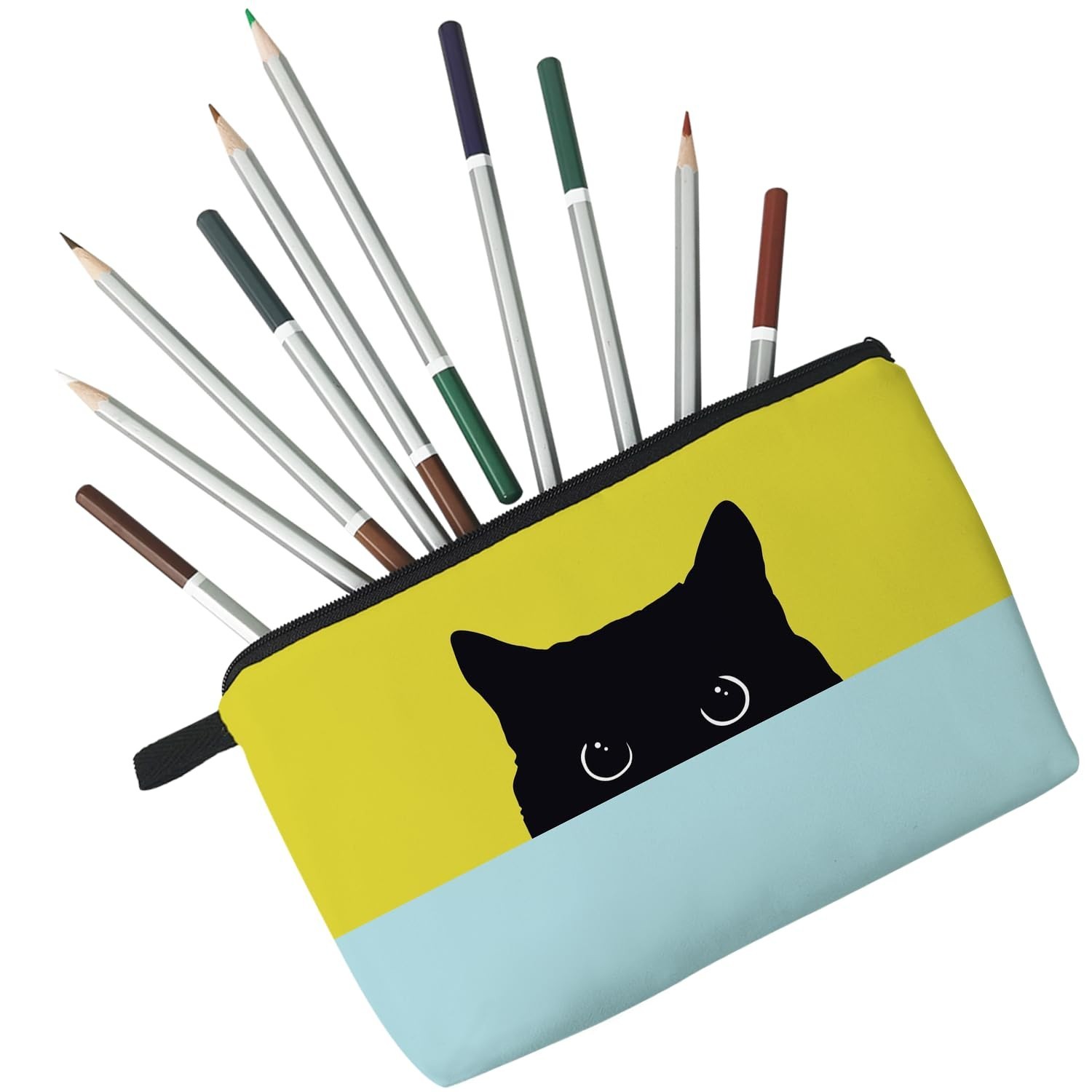Kitten Gifts Black Cat Makeup Bag Cute Makeup Organizer Bag Travel Toiletry Z…