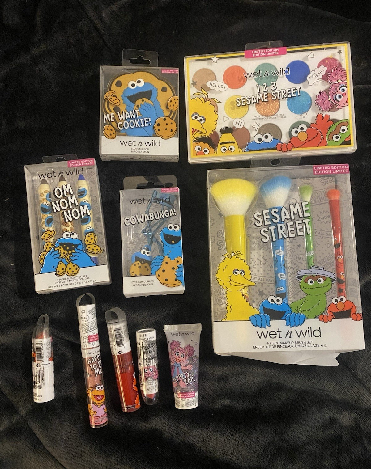 wet n wild Sesame Street Limited Edition Full Size Makeup Lot Palette Brush Set