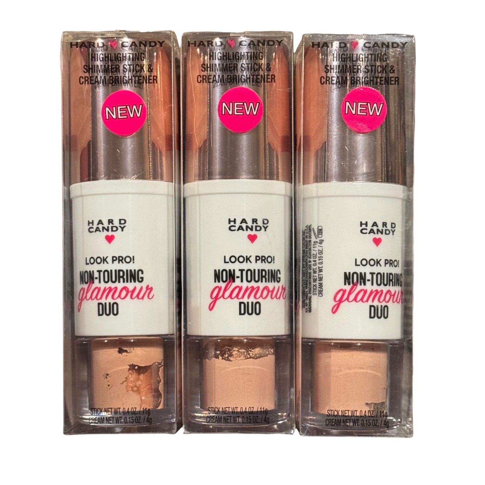 NEW Hard Candy Lot of 3 Highlighting Shimmer Stick 1292 Look Pro Glamour Duo