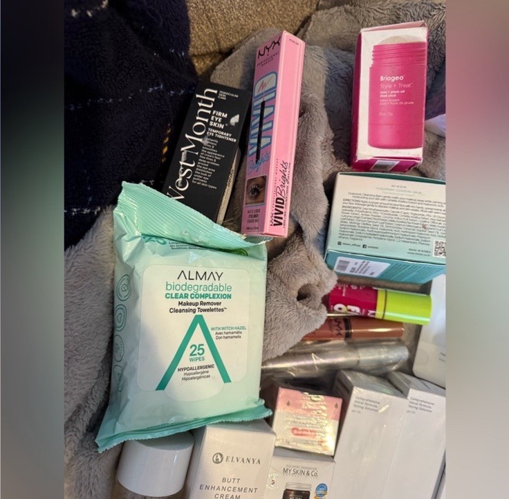 Skincare and Beauty Product Lot of 30 NEW $355 Retail Briogeo, Almay, NYX, Anua