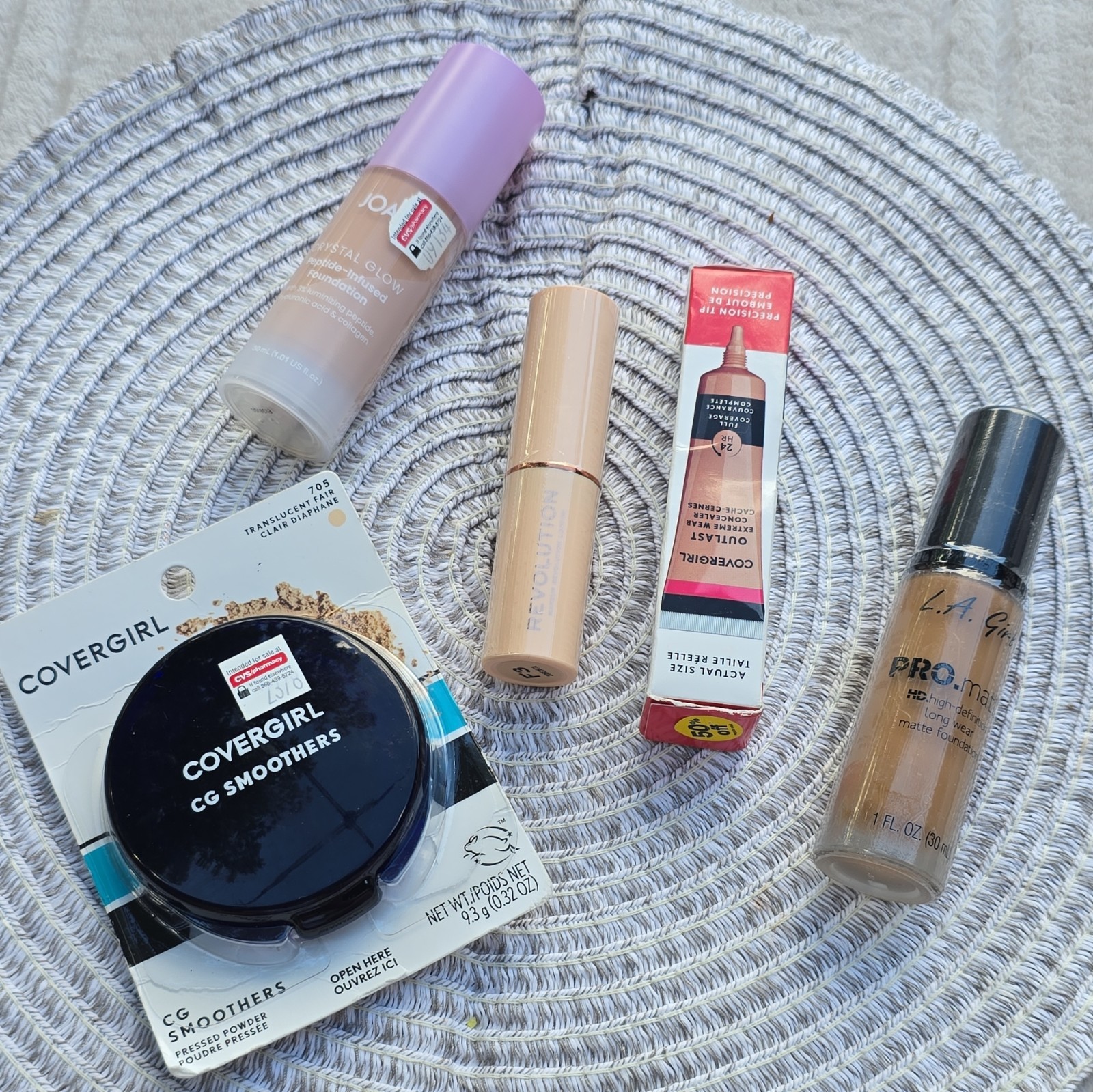 Assorted Full Size Makeup Lot: CoverGirl, JOAH, Revolution, L.A. Girl Matte