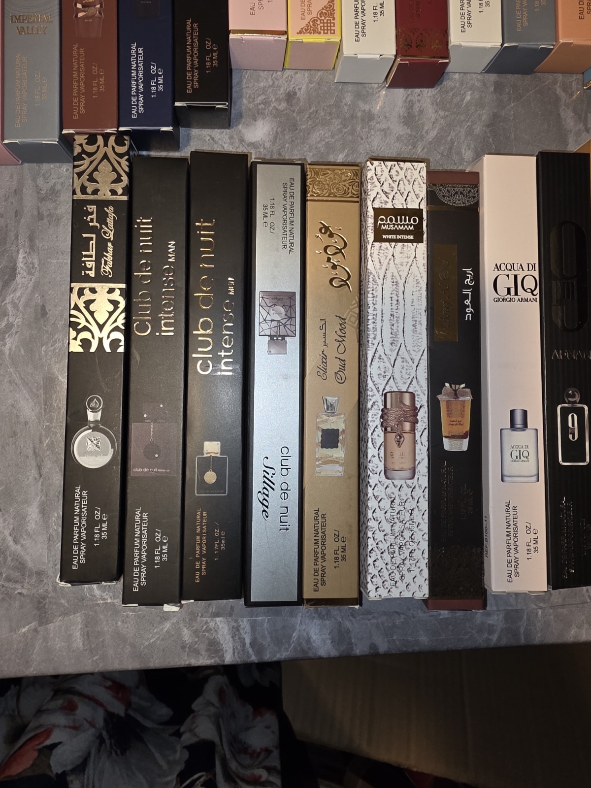 24 pieces YARA, Club de Nuit Perfume Lot 1.17-1.35 FL OZ La Vida Es Bella, Asad