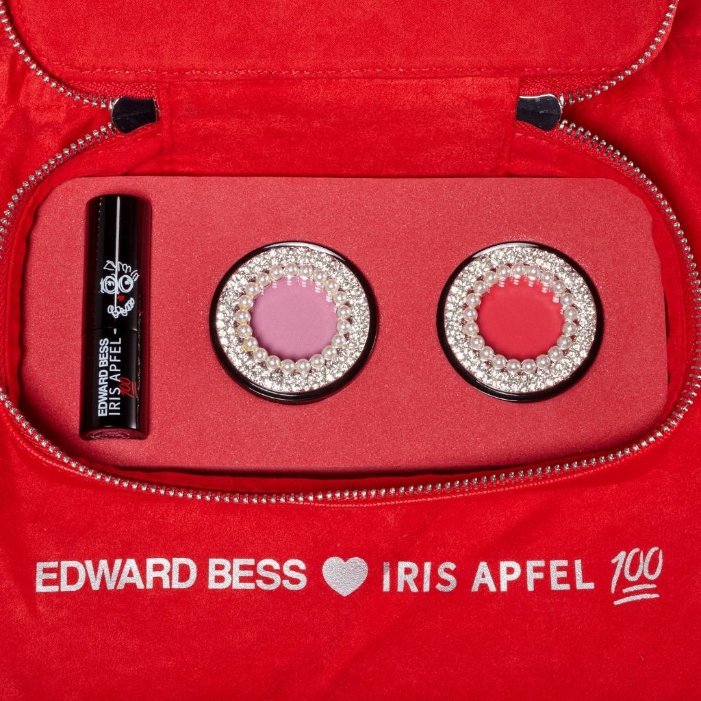Iris Apfel 2-Pc Lot Edward Bess Makeup Kit & “Musings of a Geriatric Starlet”