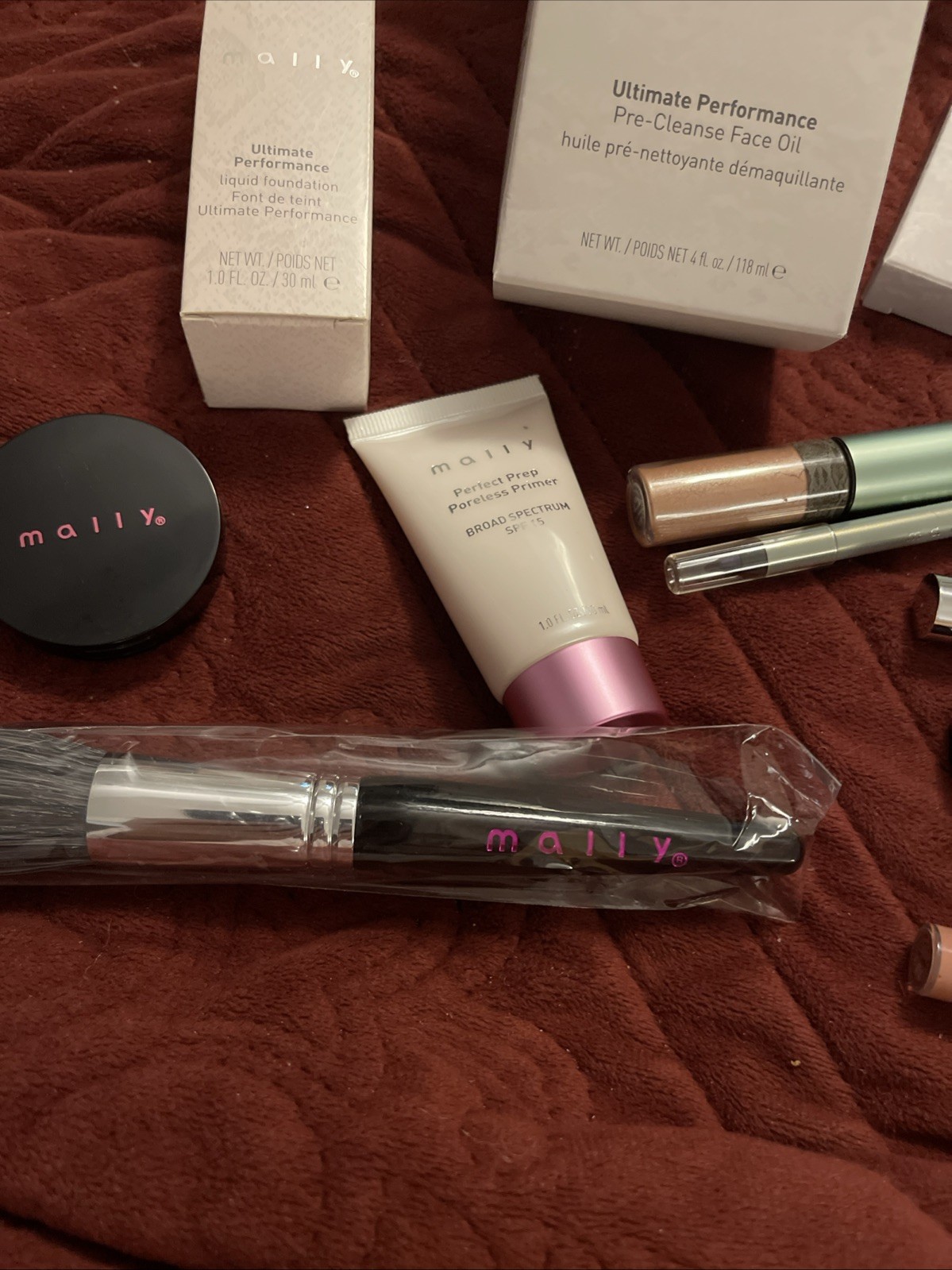 12pc MALLY Makeup ,shine, Glow, Lip, Concealer, Primer, Blush, Foundation, Clean