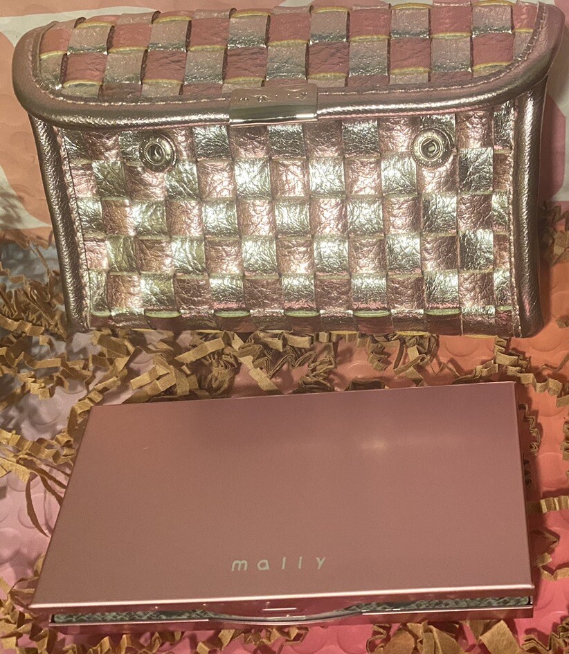 MALLY NEW NATURALS TWIN BLUSH &HIGHLIGHTER – FIERCE/OAK 0.26oz PinkSilver Case💖