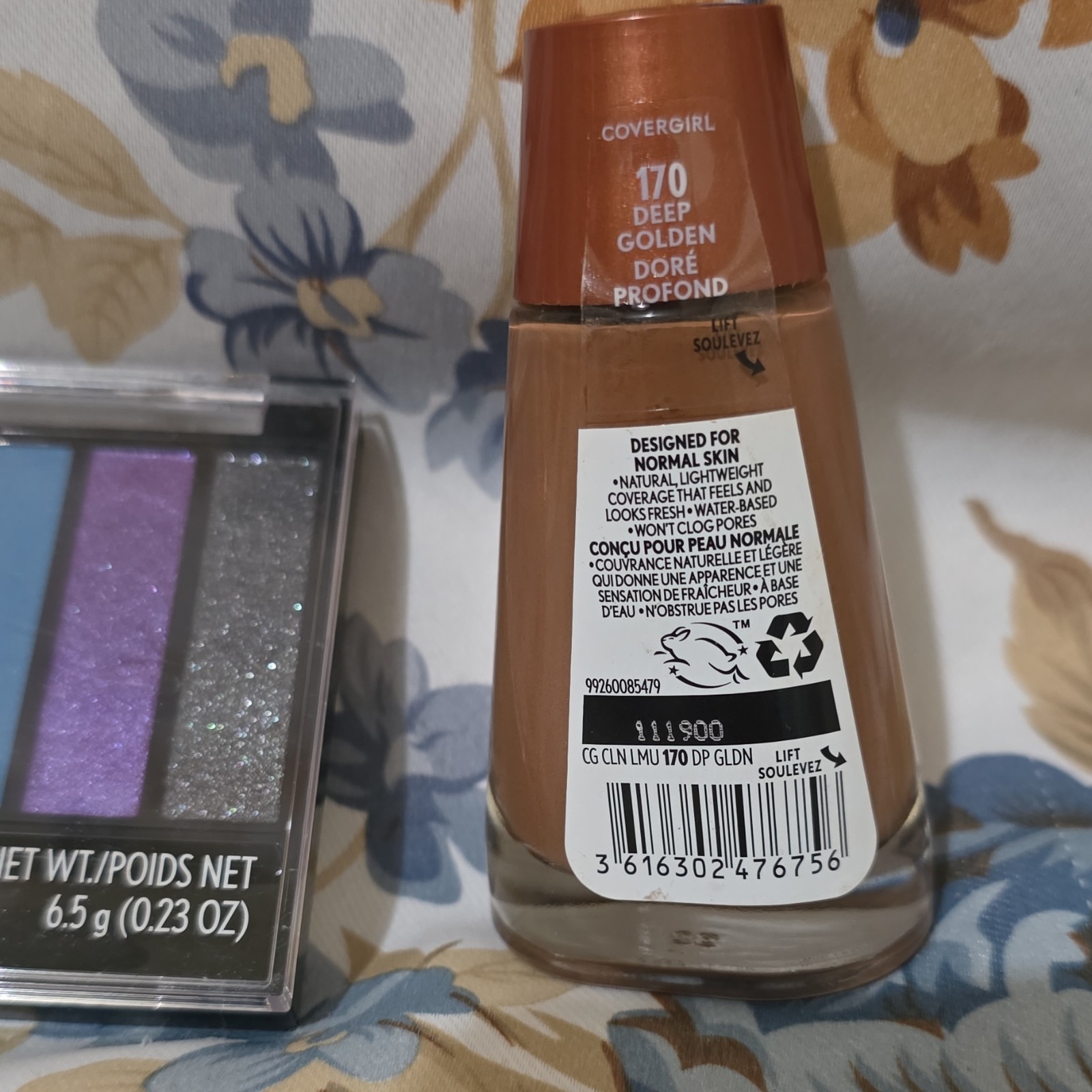 COVERGIRL TruNaked Dazed 835 Eyeshadow, Clean Foundation 170 Deep Golden Lot