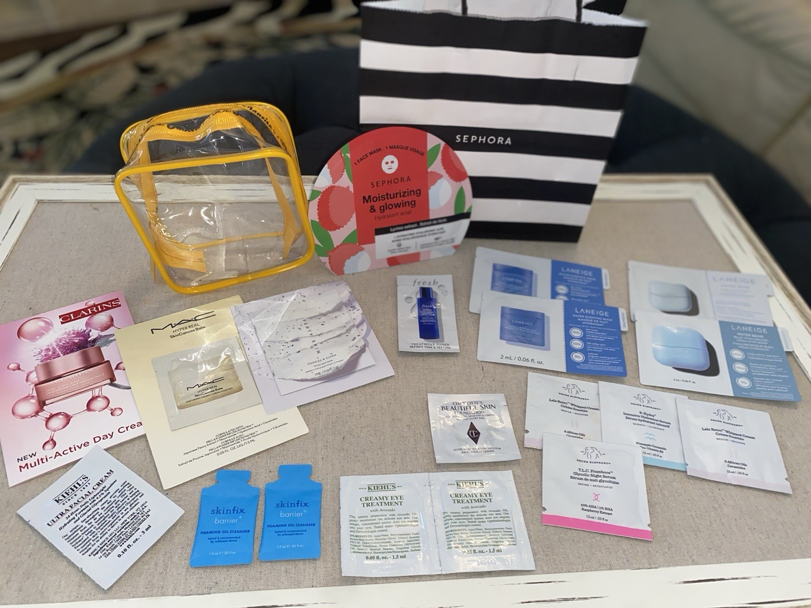 Beauty Makeup Skincare Lot Of 18 Samples + Mask Ulta Sephora + Bonus Bag