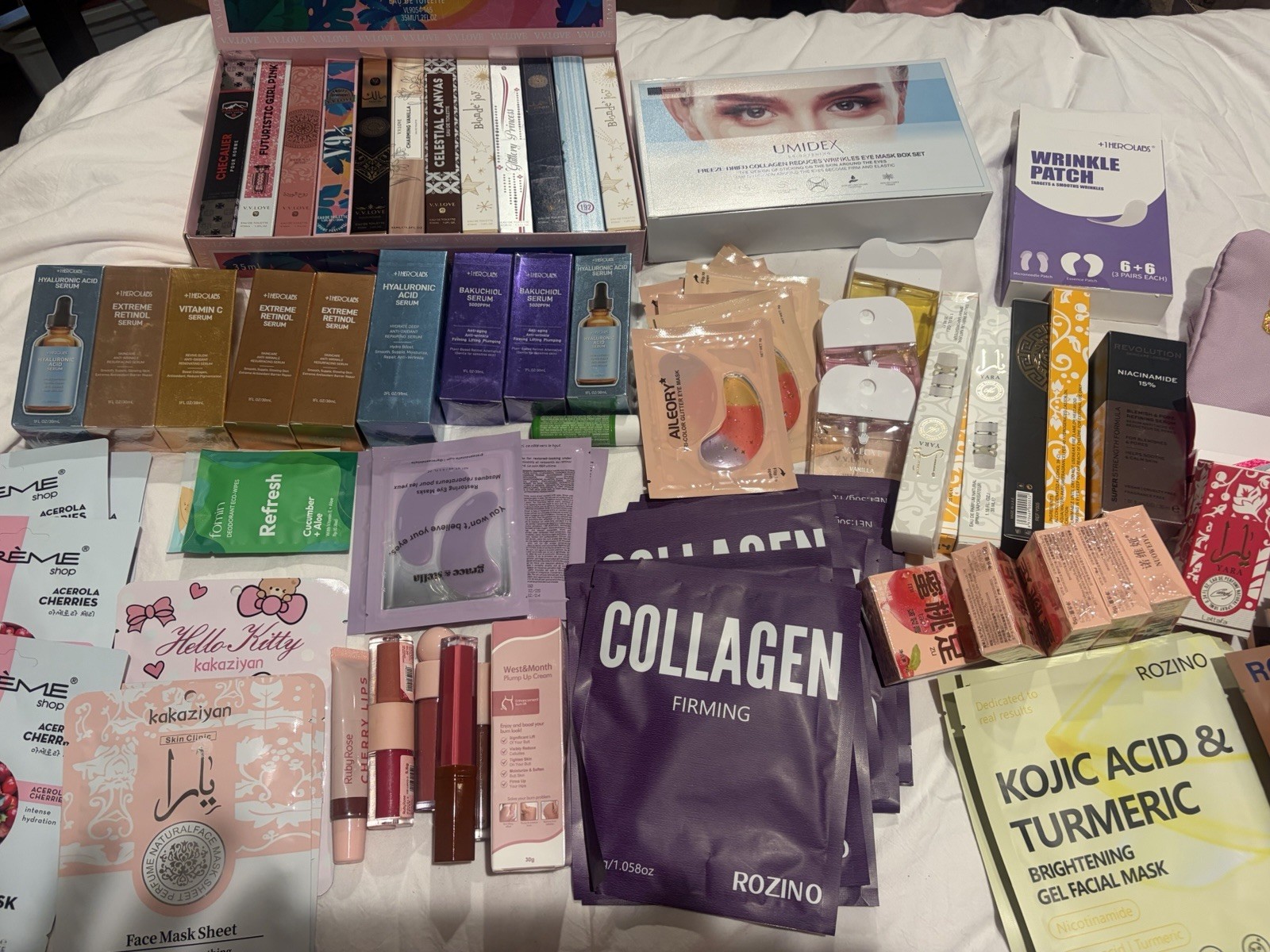 Beauty bag Skincare/Makeup Mixed Lot Masks Serums Full/Purfume hand sanitizer