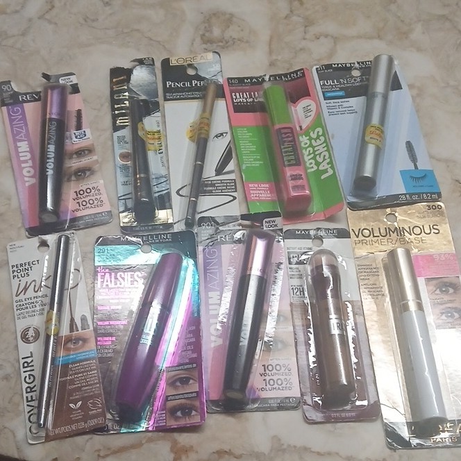 Maybelline, Revlon, COVERGIRL, L’Oréal, Milani Mascara, Eyeliner, Full Size Lot