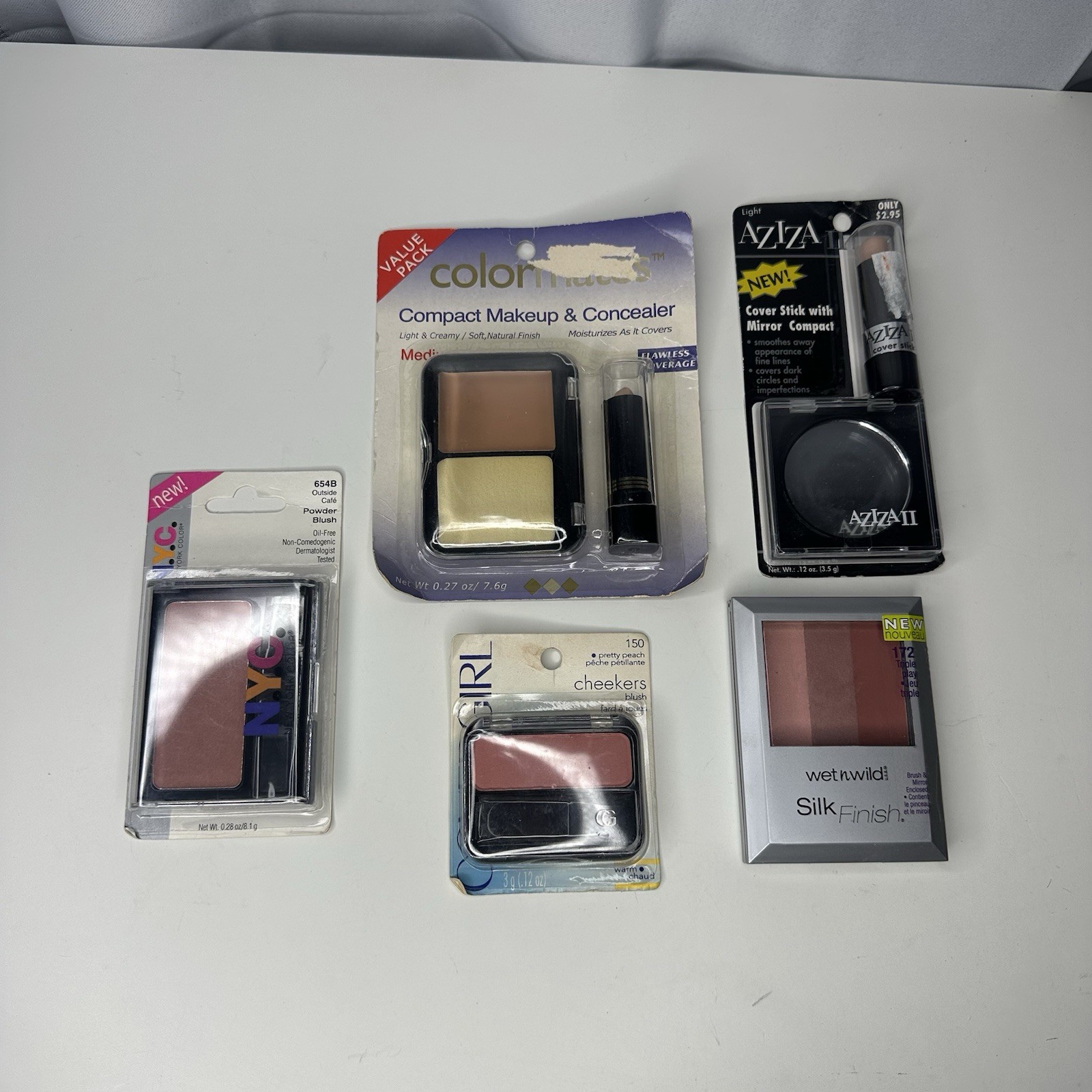 Vintage Sealed New Makeup Lot Covergirl NYC Aziza Wet N Wild ColorMates Blush