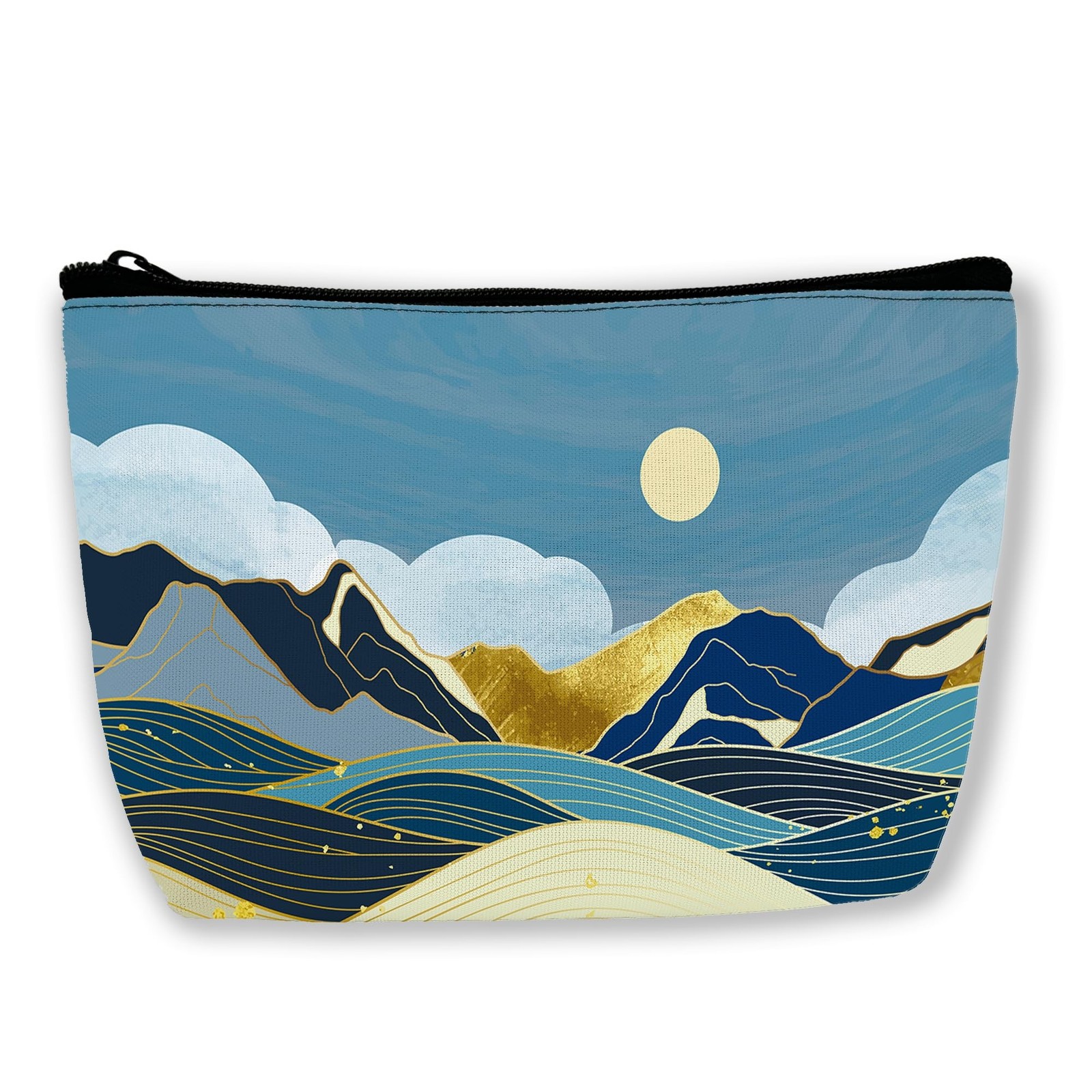 Gold Mountain Nature Scenery Cosmetic Bags Makeup Bags Toiletry Bag Large Cap…