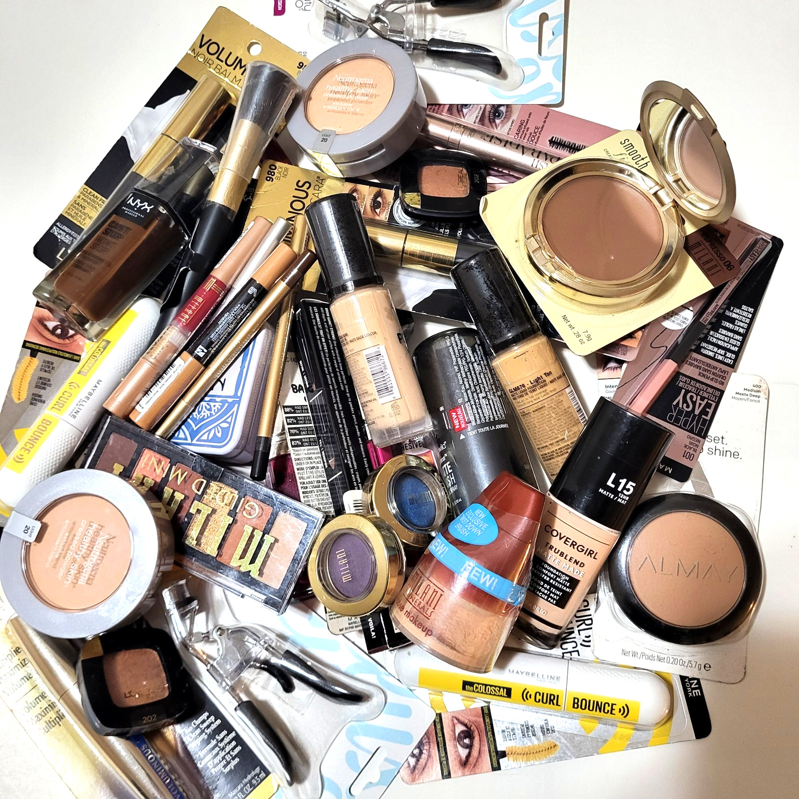 100 PIECE LOT Mixed Makeup Lot Milani L’oreal Neutrogena Maybelline Revlon