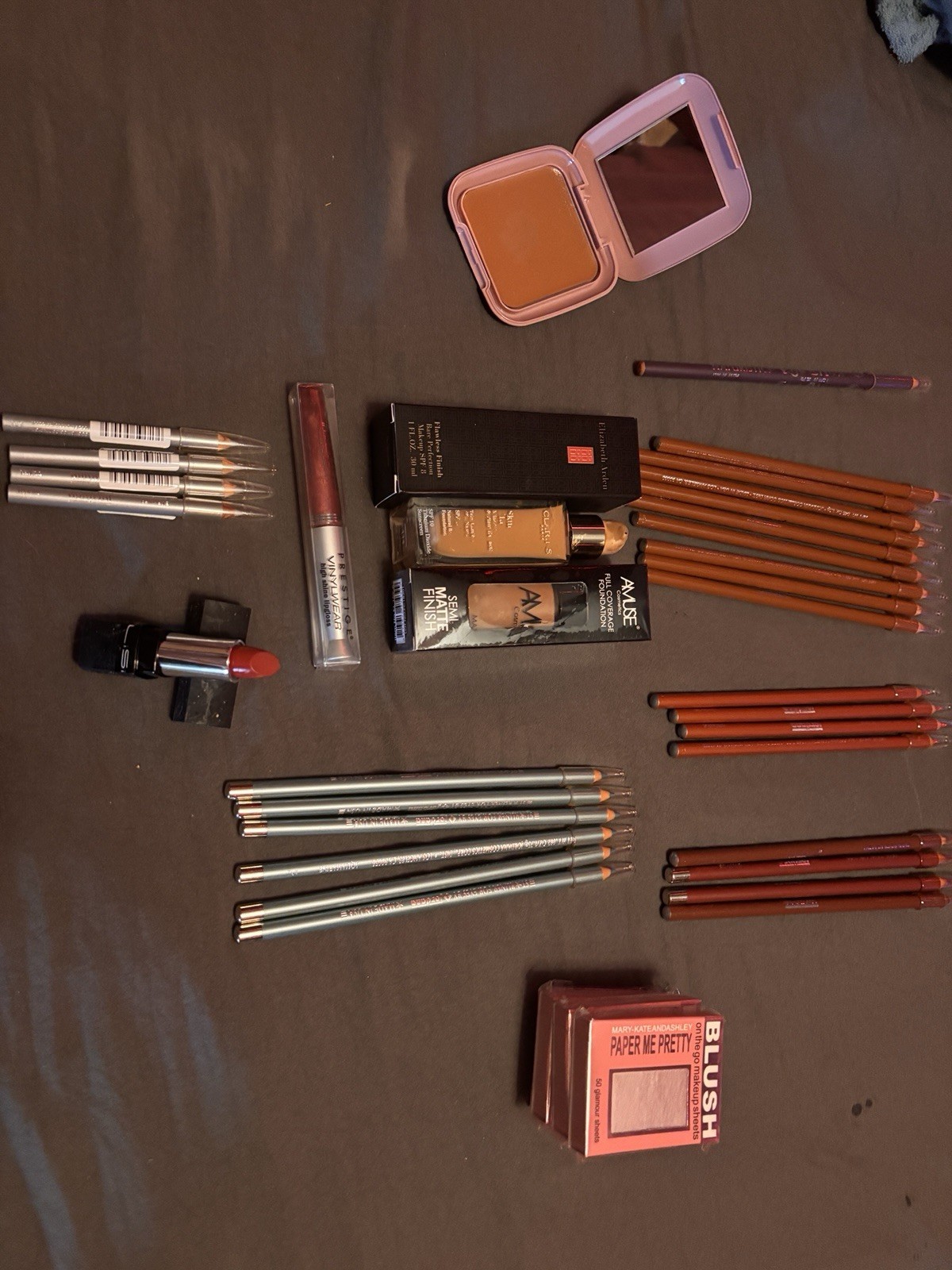 Makeup Mixed Lot: False Lashes, SPF Foundation, Lip Gloss, Blush Sheets