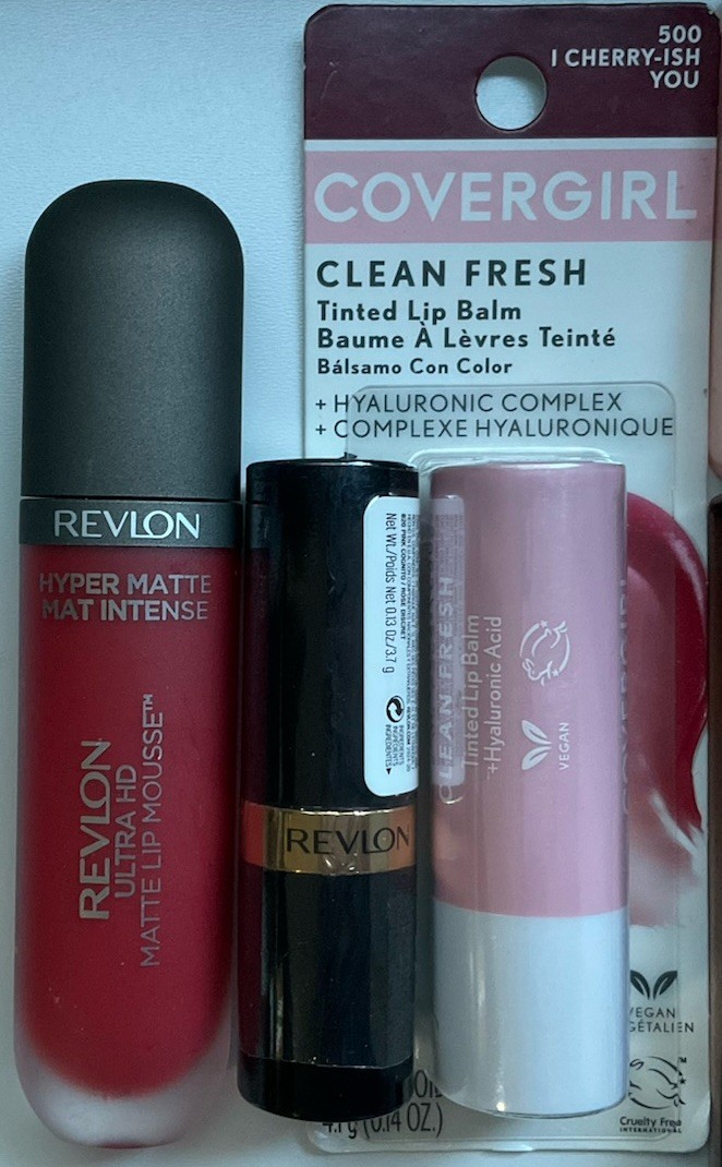 Covergirl & Almay Eyeshadow Palettes, Covergirl Lip Balm, Revlon Lipsticks