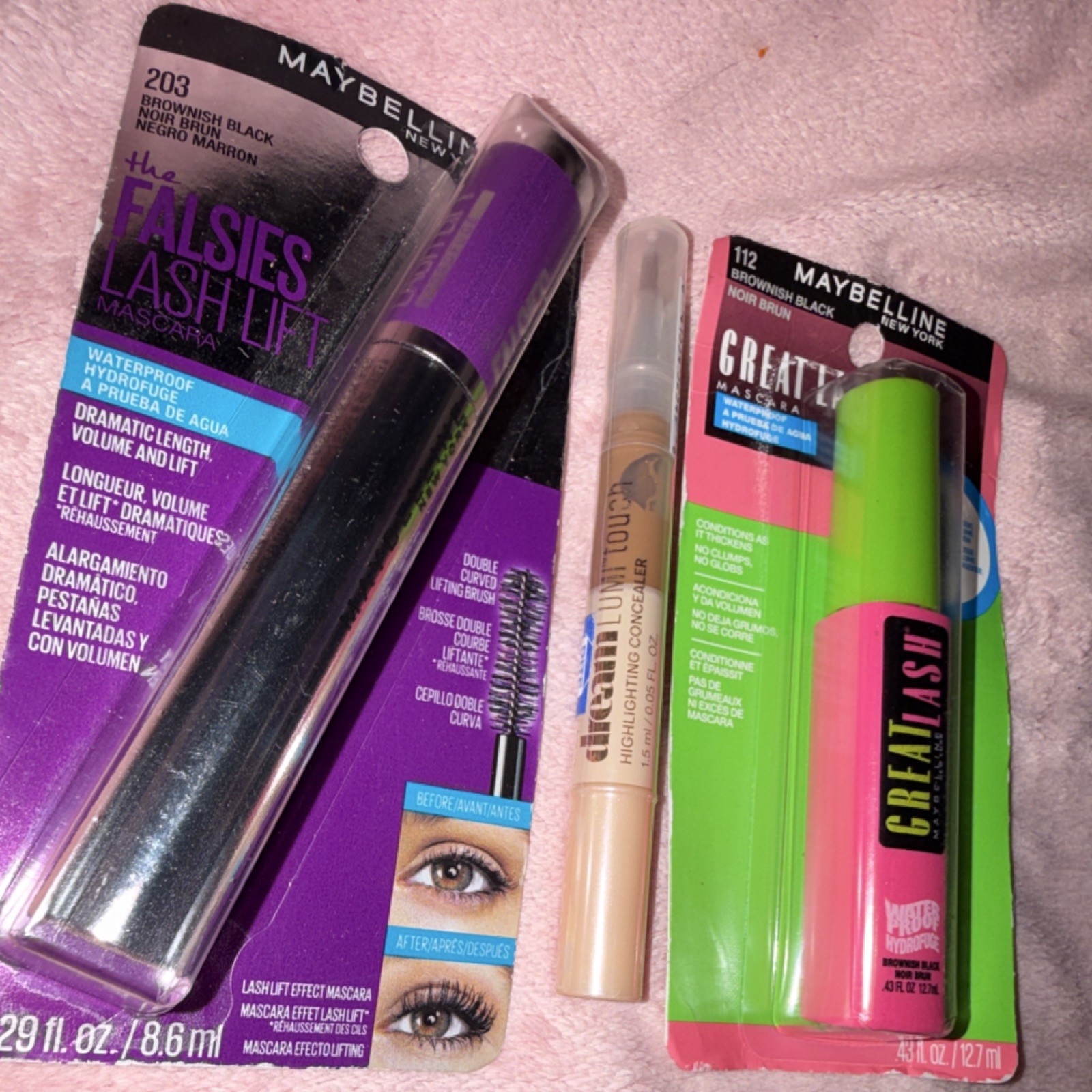Maybelline New York Mascara Lot The Falsies Great Lash Highlighting Concealer