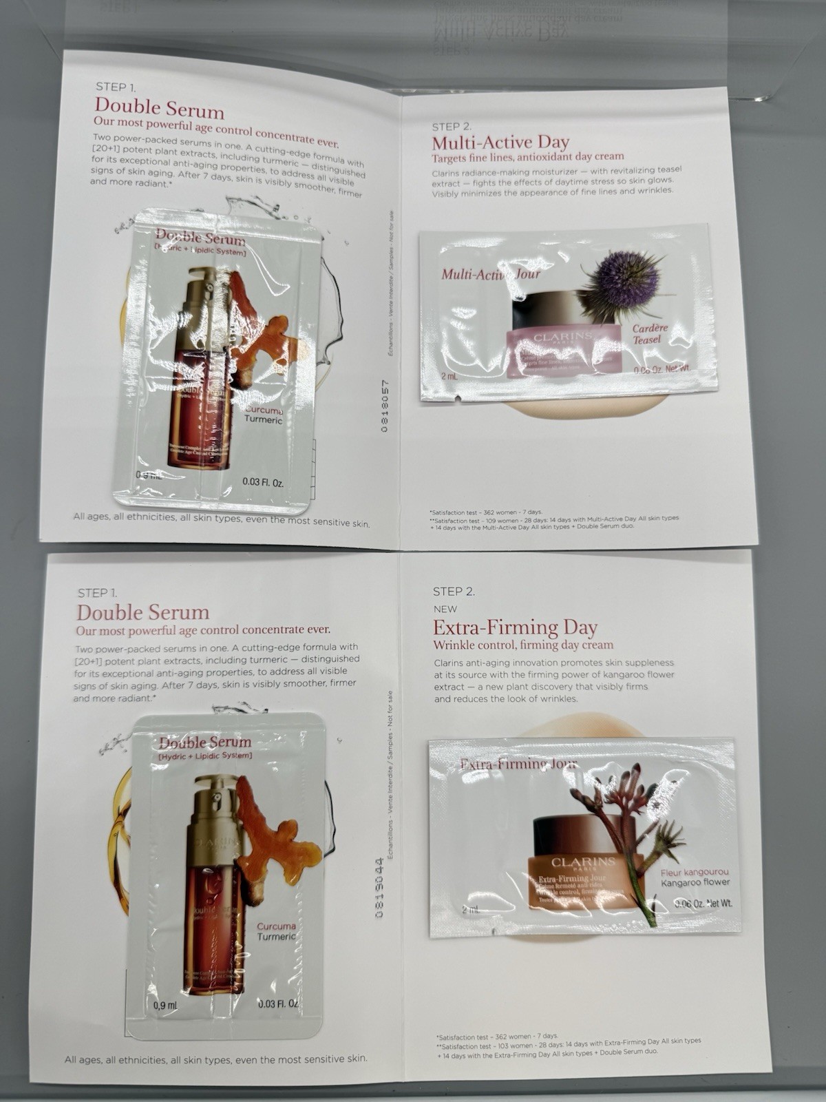 WHOLESALE LOT OF 119 CAPSULES ELIZABETH ARDEN / CLARINS PARIS BEAUTY PRODUCTS