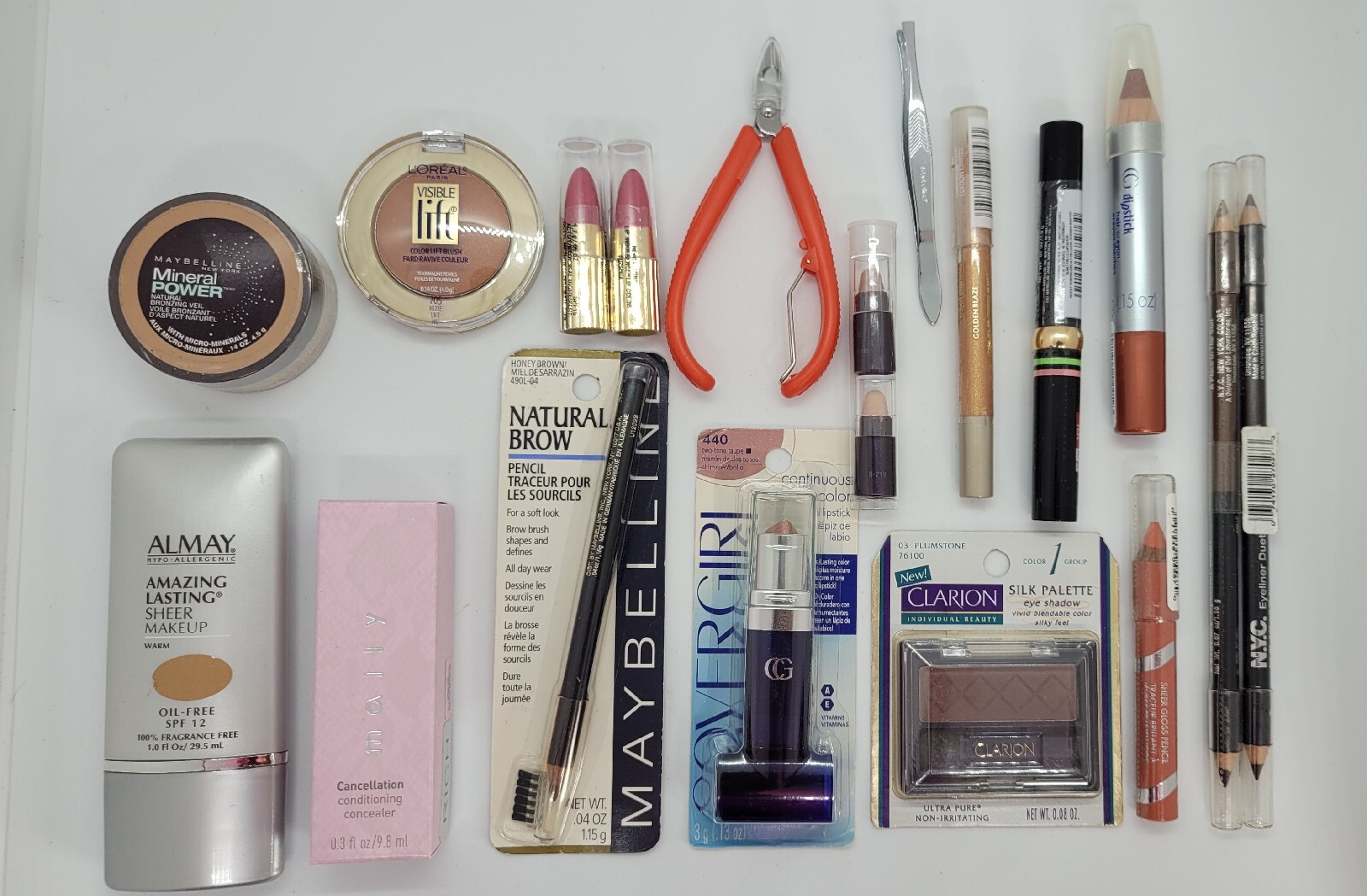 Mixed Beauty Lot 18 Items Almay Covergirl L’Oreal Mally Maybelline NYC NEW
