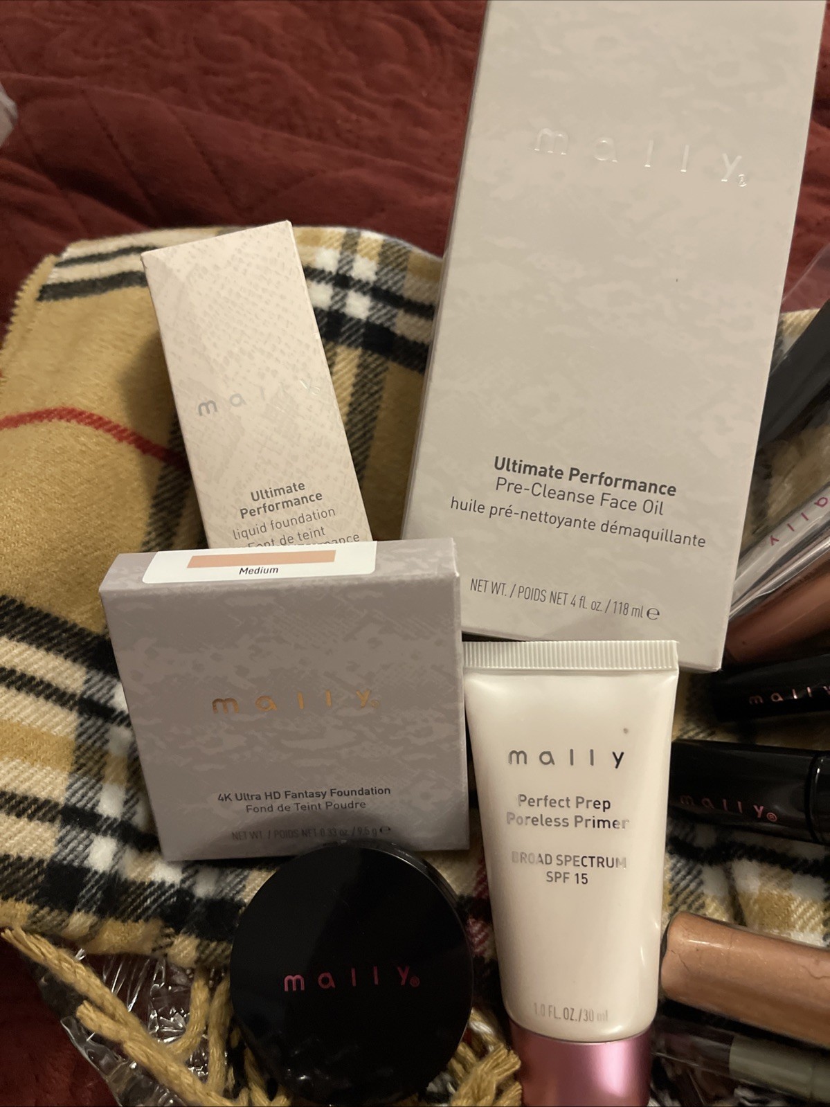 12pc MALLY Makeup ,shine, Glow, Lip, Concealer, Primer, Blush, Foundation, Clean