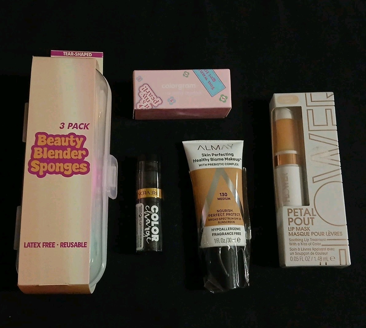 Makeup Cosmetics Lot 5 Pieces Almay Colorgram Shadow Revlon Lipstick Flower