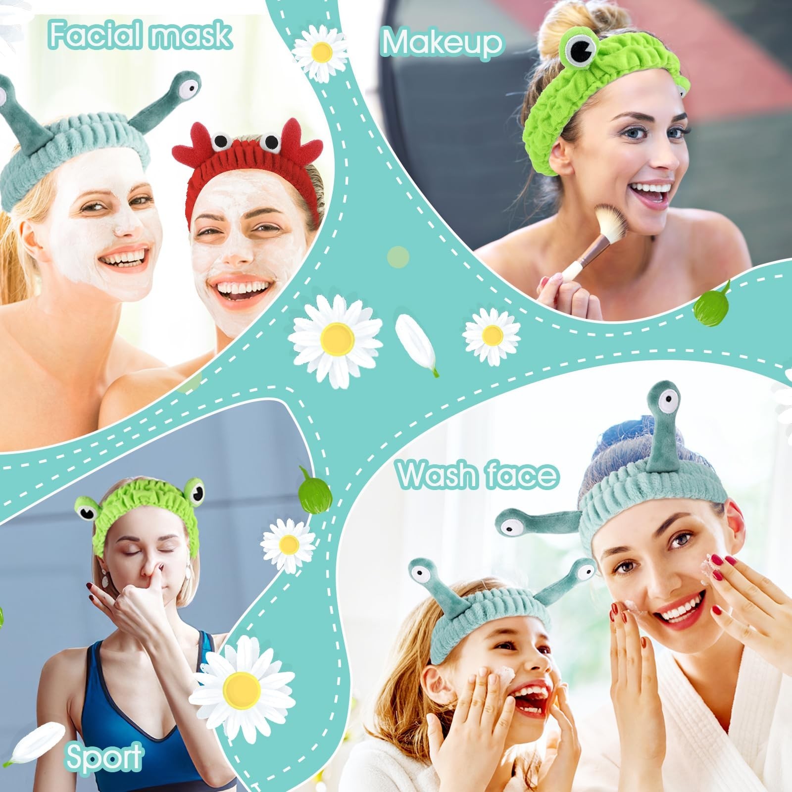 3 Pieces Face Wash Hairband Spa Headband Facial Makeup Hair Band Skincare Hea…