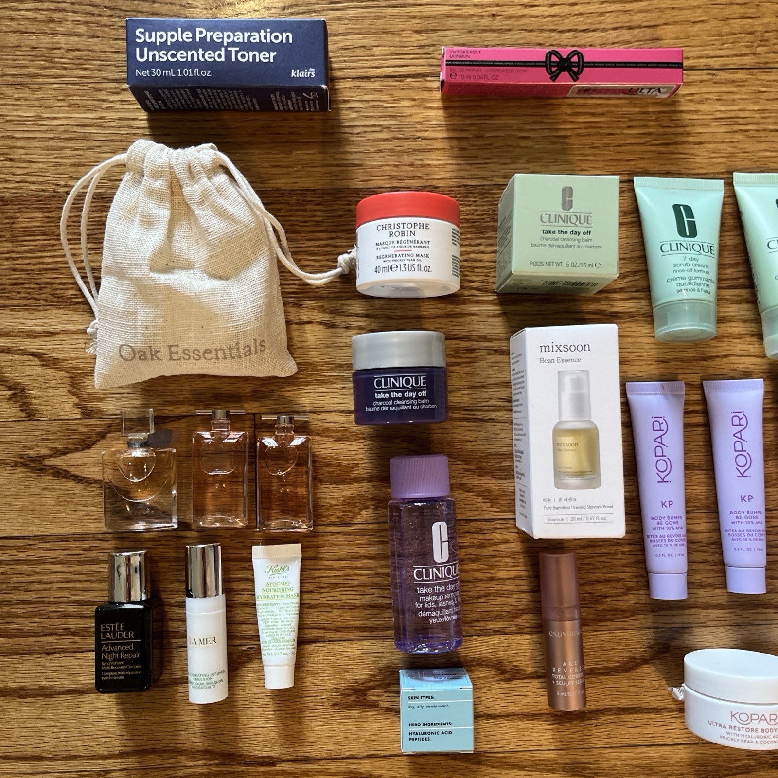 Beauty Perfume Skincare Lot Sample Travel Size Clinique, Kopari, Estee Lauder ￼