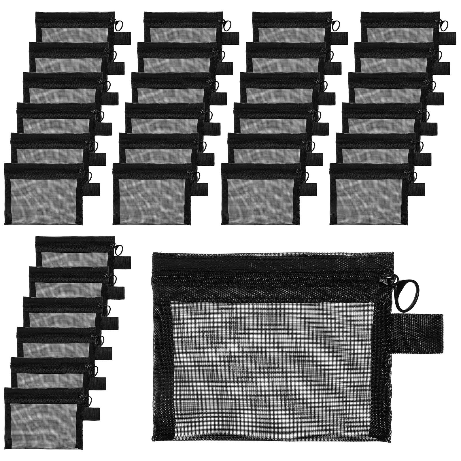 30 Pack Mini Zipper Mesh Bags 5 x 4 Inch Nylon Makeup Organizer Portable Trav…