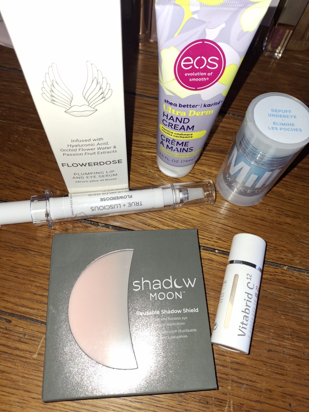 Assorted eos Ultra Derm Hand Cream + FLOWERDOSE Serum + Vitabrid C12 Brightening