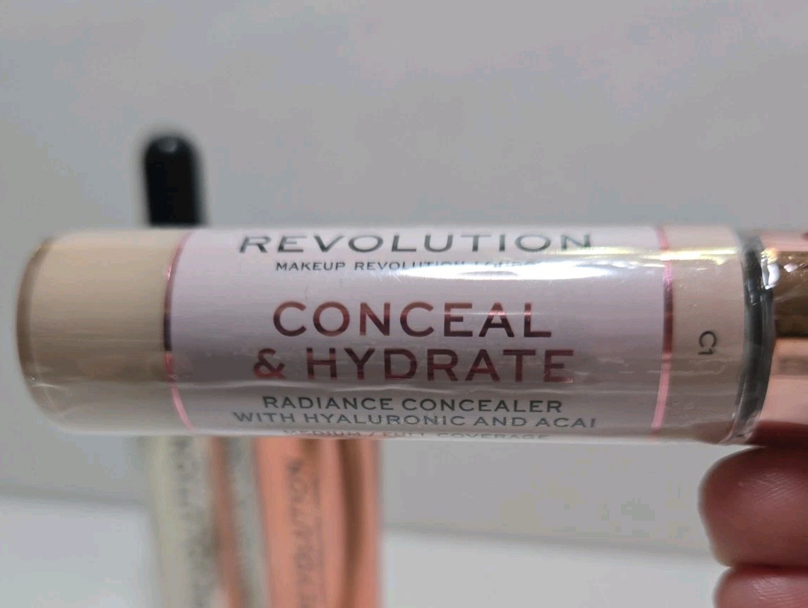Revolution London 3 pieces. Lip Color~Conceal & Hydrate~Luminous Highlighter