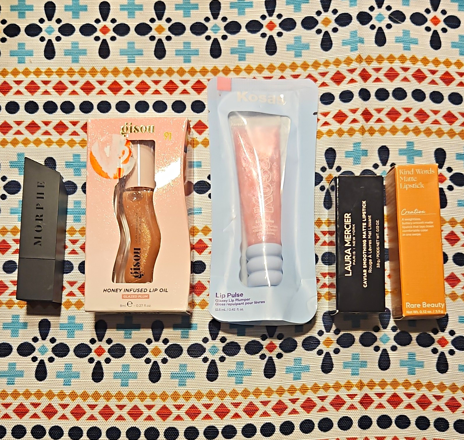 Assorted Lip Bundle -Rare Beauty, Laura Mercier, Kosas, Gisou, Morphe