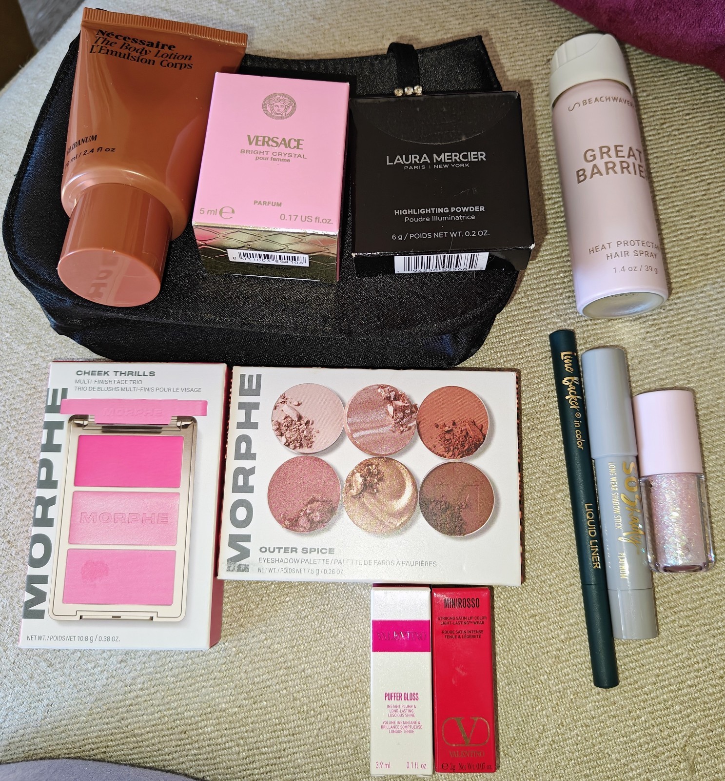 Beauty Bundle Feat: Morphe, L.Mercier, Valentino, Versace, Neccessaire +