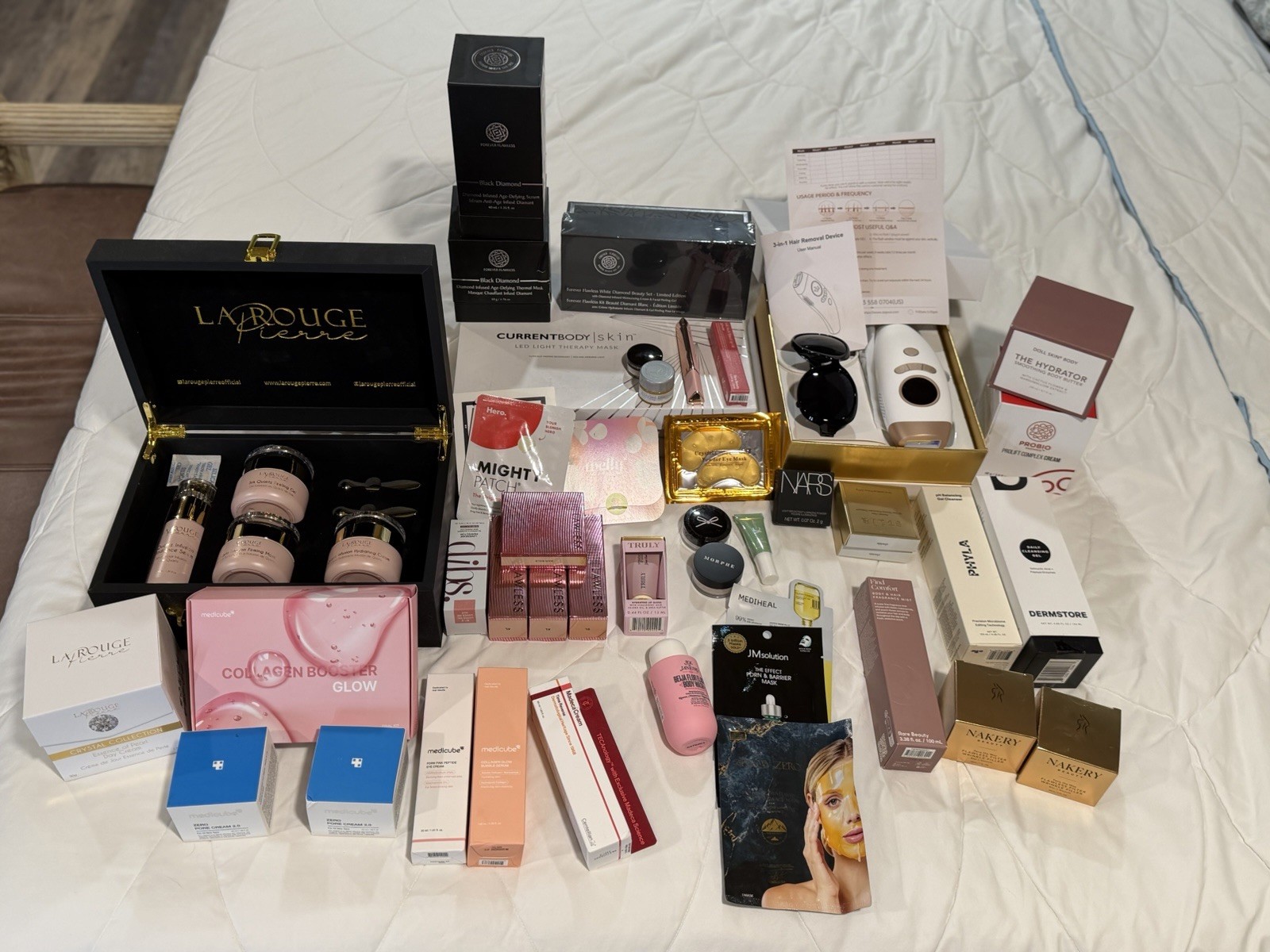 Beauty Bundle with Makeup, skincare, LED Light Mask & Hair Removal Device