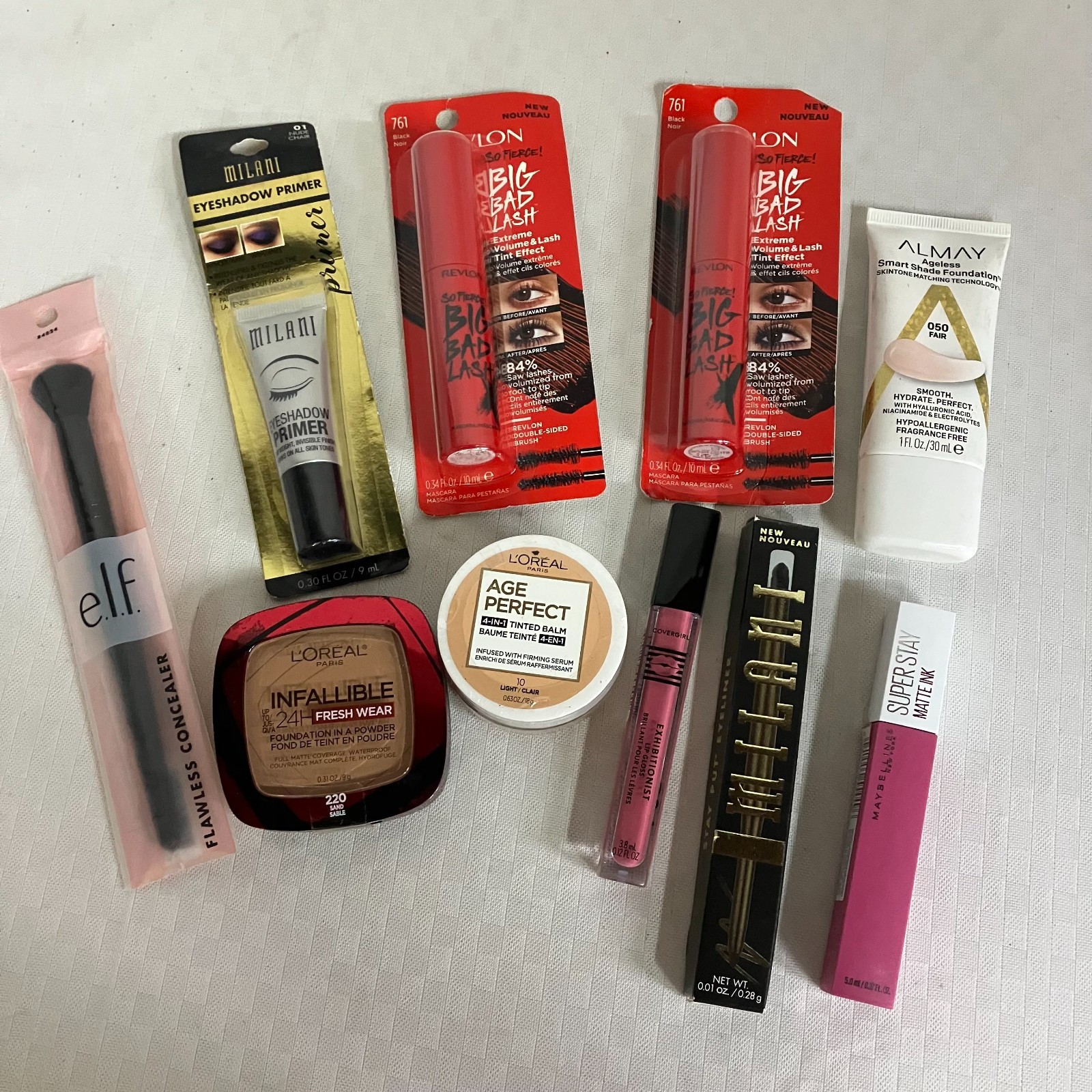 Milani Maybelline L’Oréal Revlon Almay e.l.f. Sealed 10 Mixed Lot Makeup Bundle