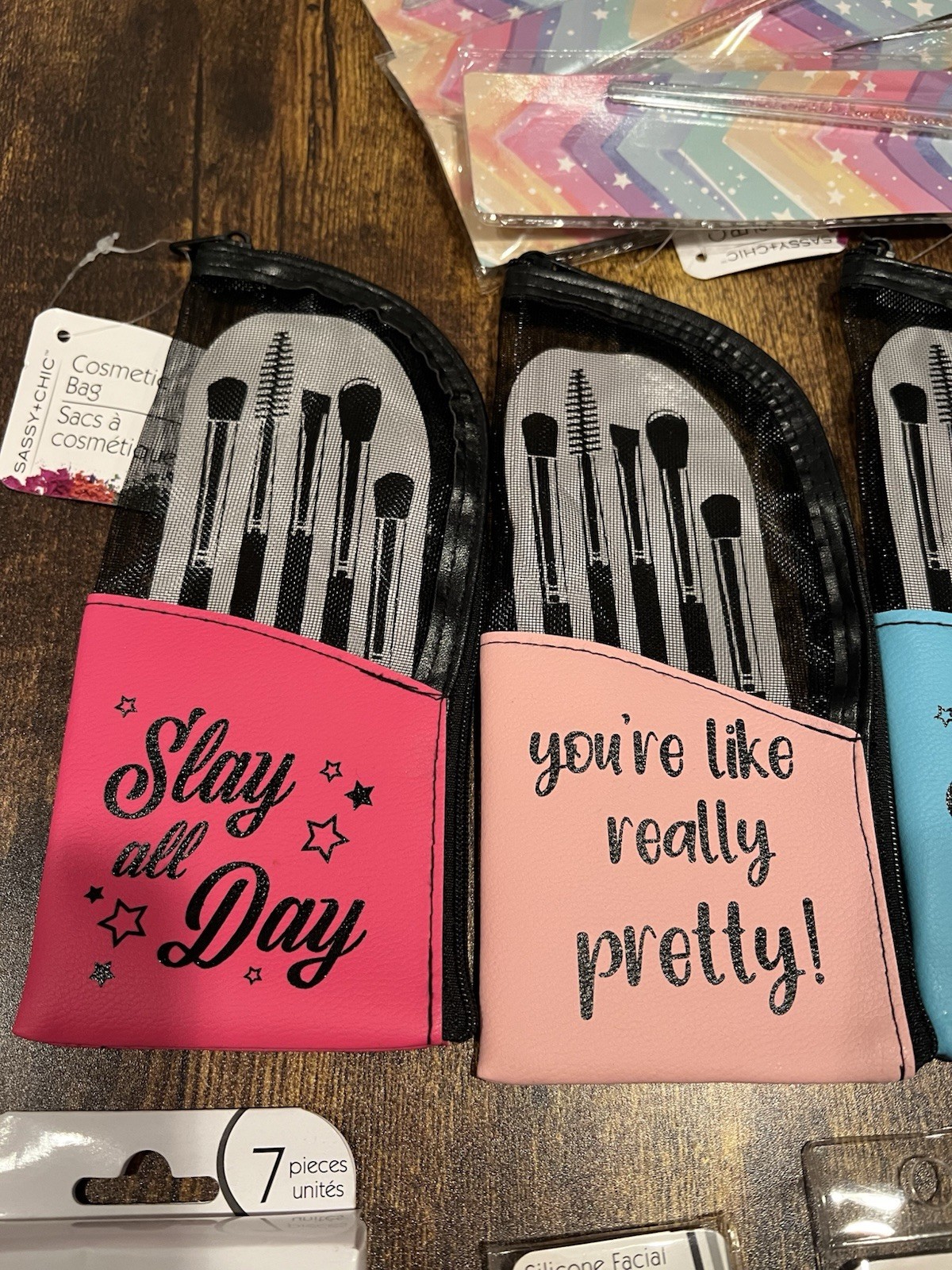 SASSY + CHIC Makeup Bags Nail Grooming Kit Brush Wet N Wild Lip Gloss Mask Lot!