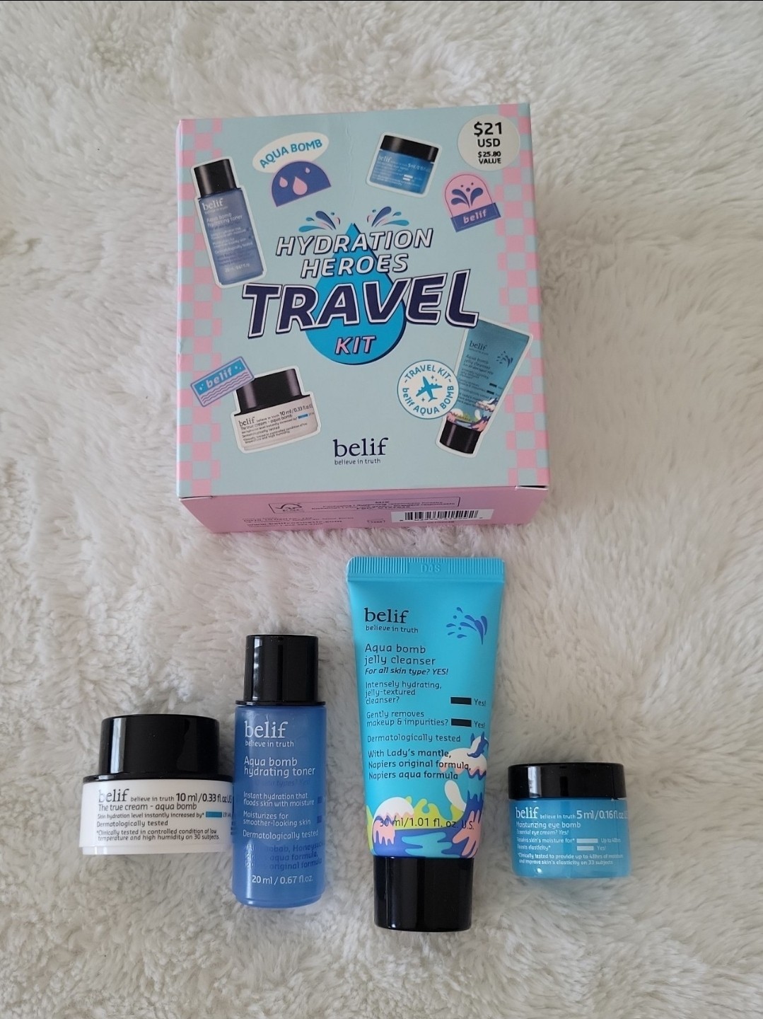 Assorted Beauty Travel/Sample Lot Hydration Heroes Kit Hydrating Cetaphil belif