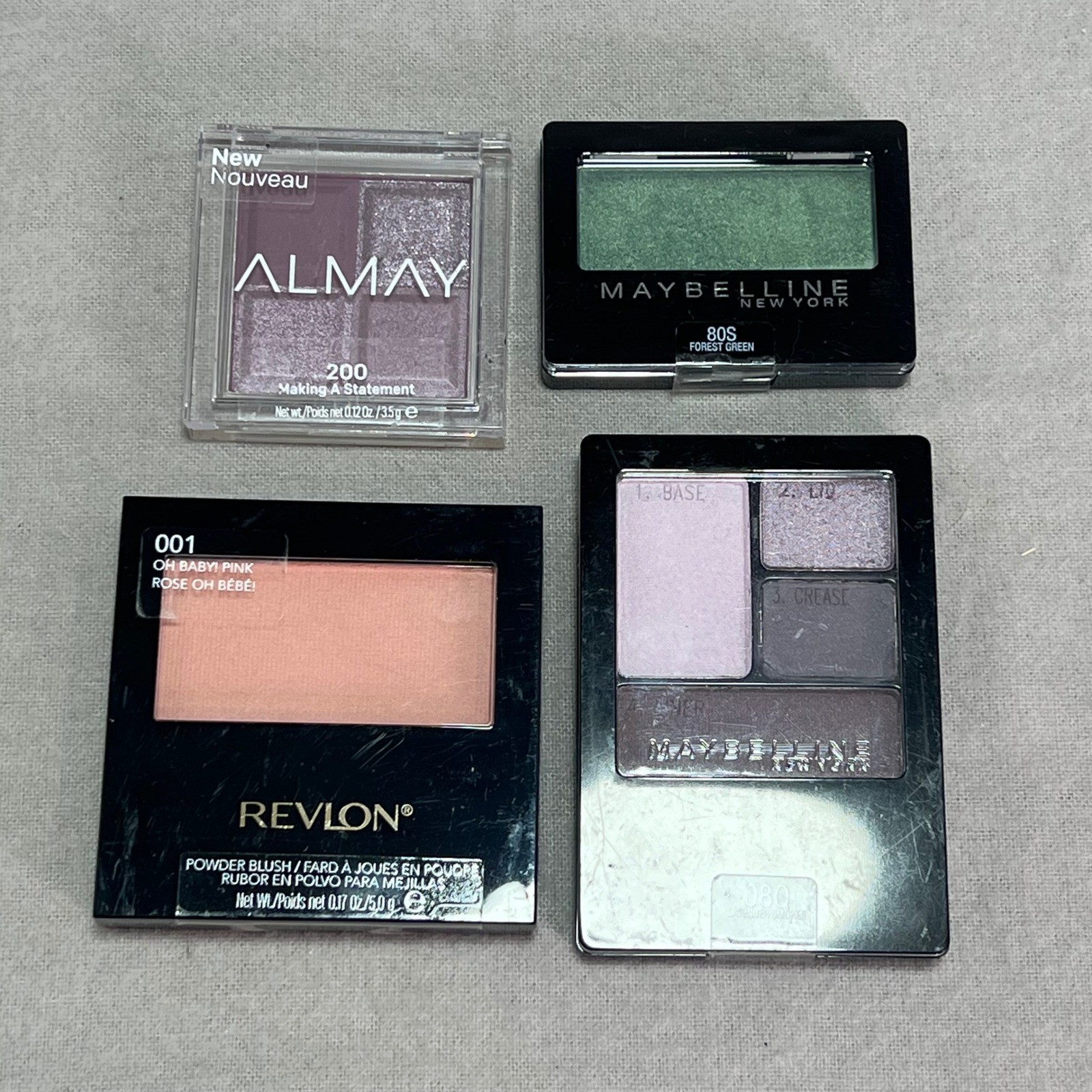 NOS Discontinued Drugstore Makeup Lot of 4 Sealed Maybelline Revlon Almay Y2K