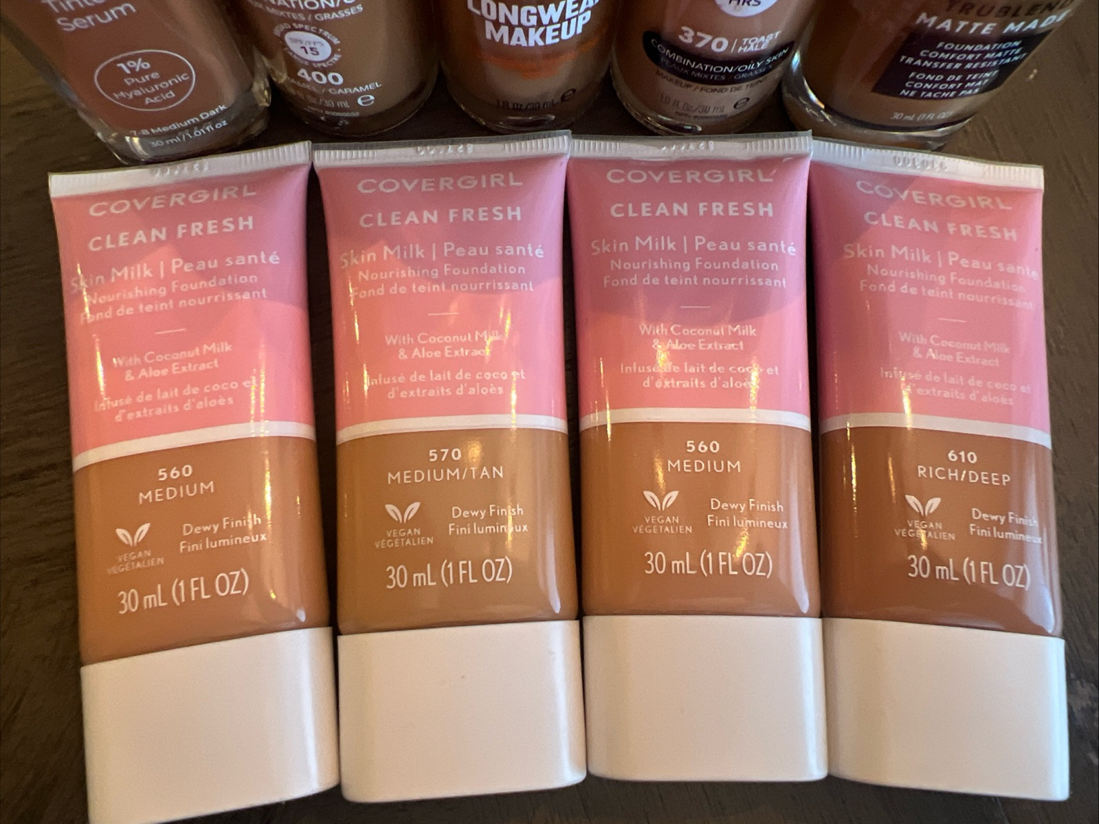 Mixed Makeup Lot~Foundations~Covergirl/Revlon/MCoBeauty~ Med Deep Shades~ New