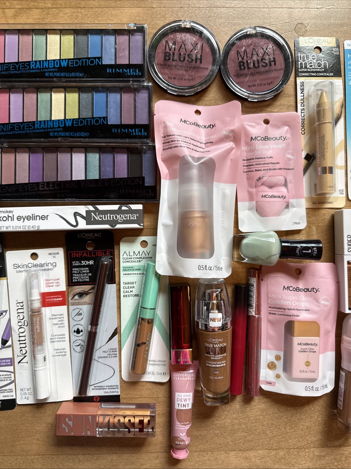 30 Piece Lot Of New Makeup e.l.f. Loreal, Rimmel, Maybelline, Neutrogena MCO