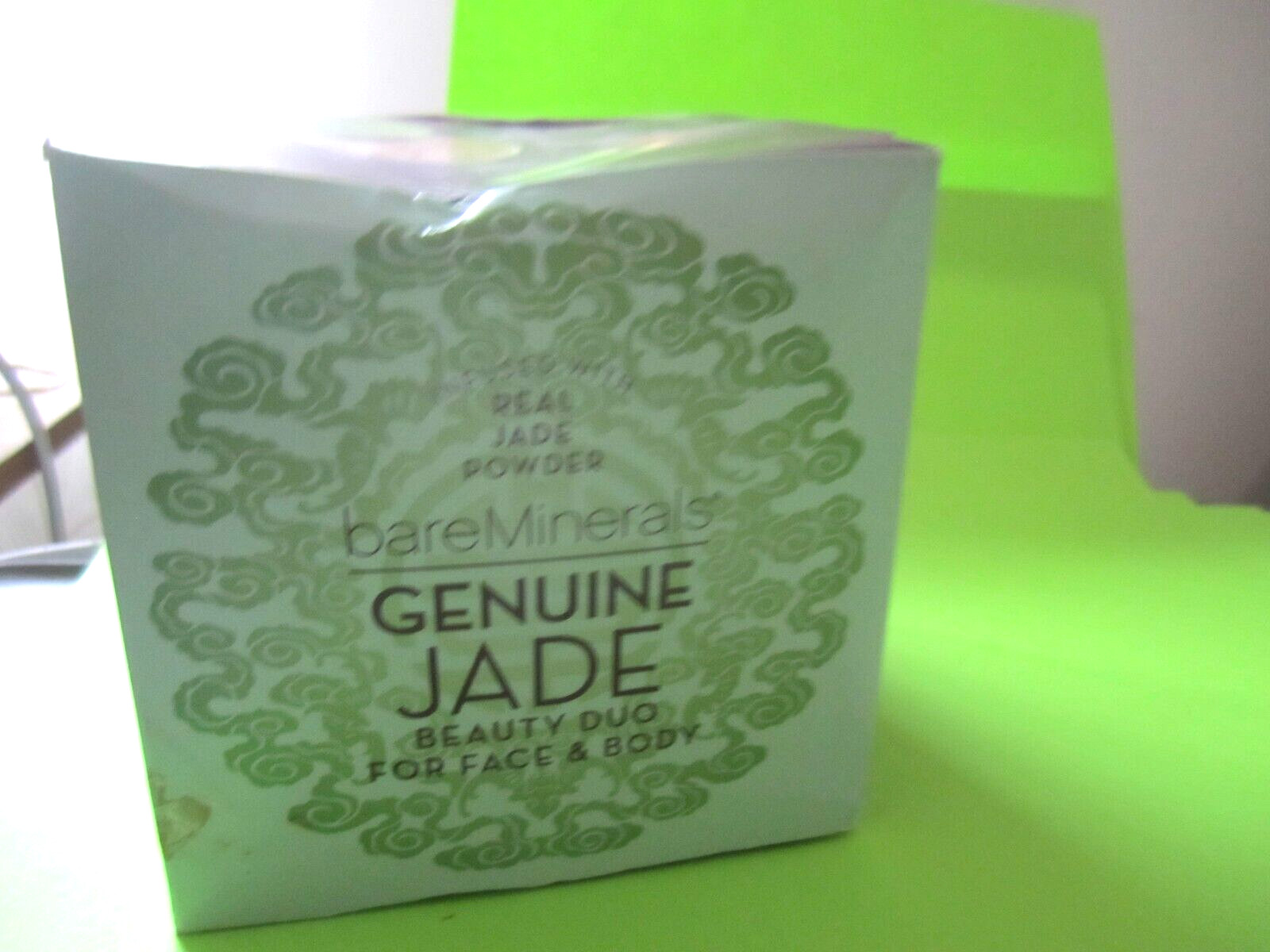 BAREMINERALS GENUINE JADE DUO FACE +BODY POWDER + RETRACTaBLE BRUSH NIBox wrinkl