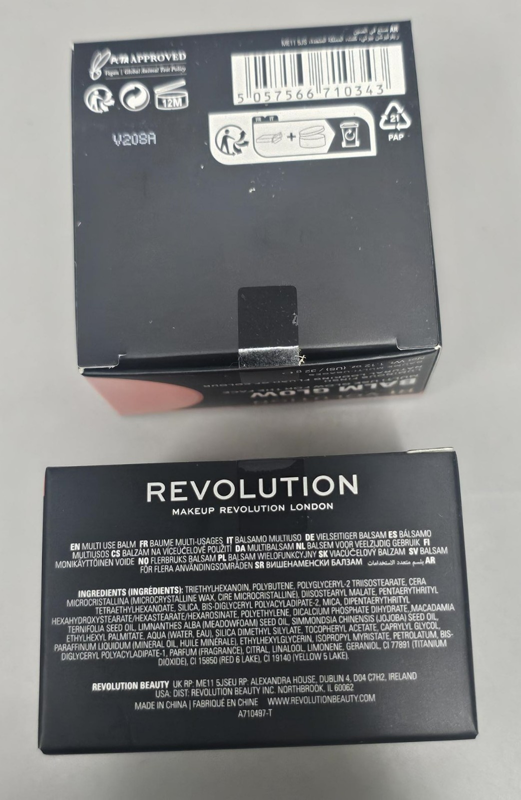 12 BOXES of REVOLUTION BALM GLOW, PEACH BLISS Multi-Use Balm, 1.12 oz/box TWELVE