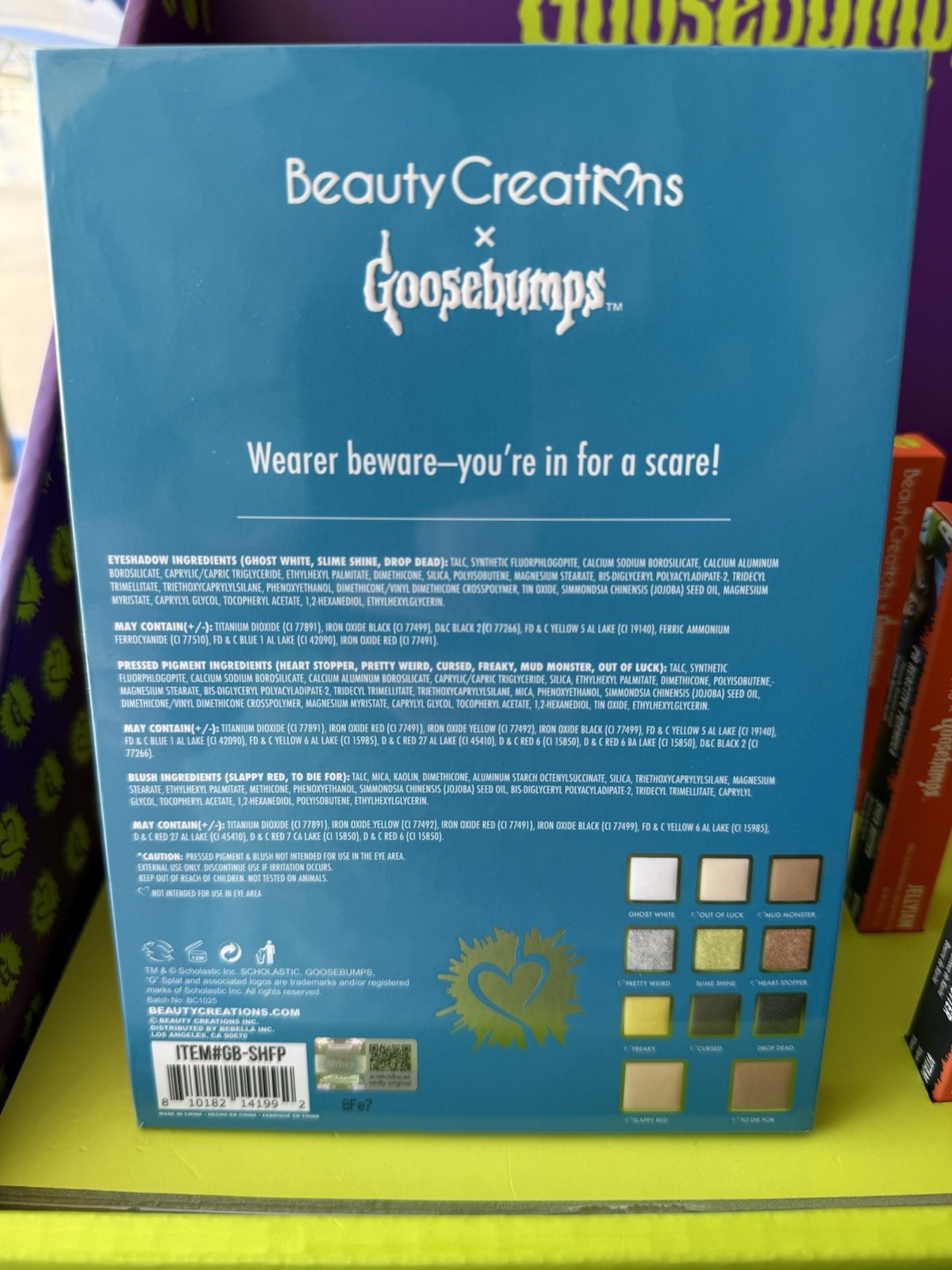 Beauty Creations – Goosebumps Shelf Display With Makeup