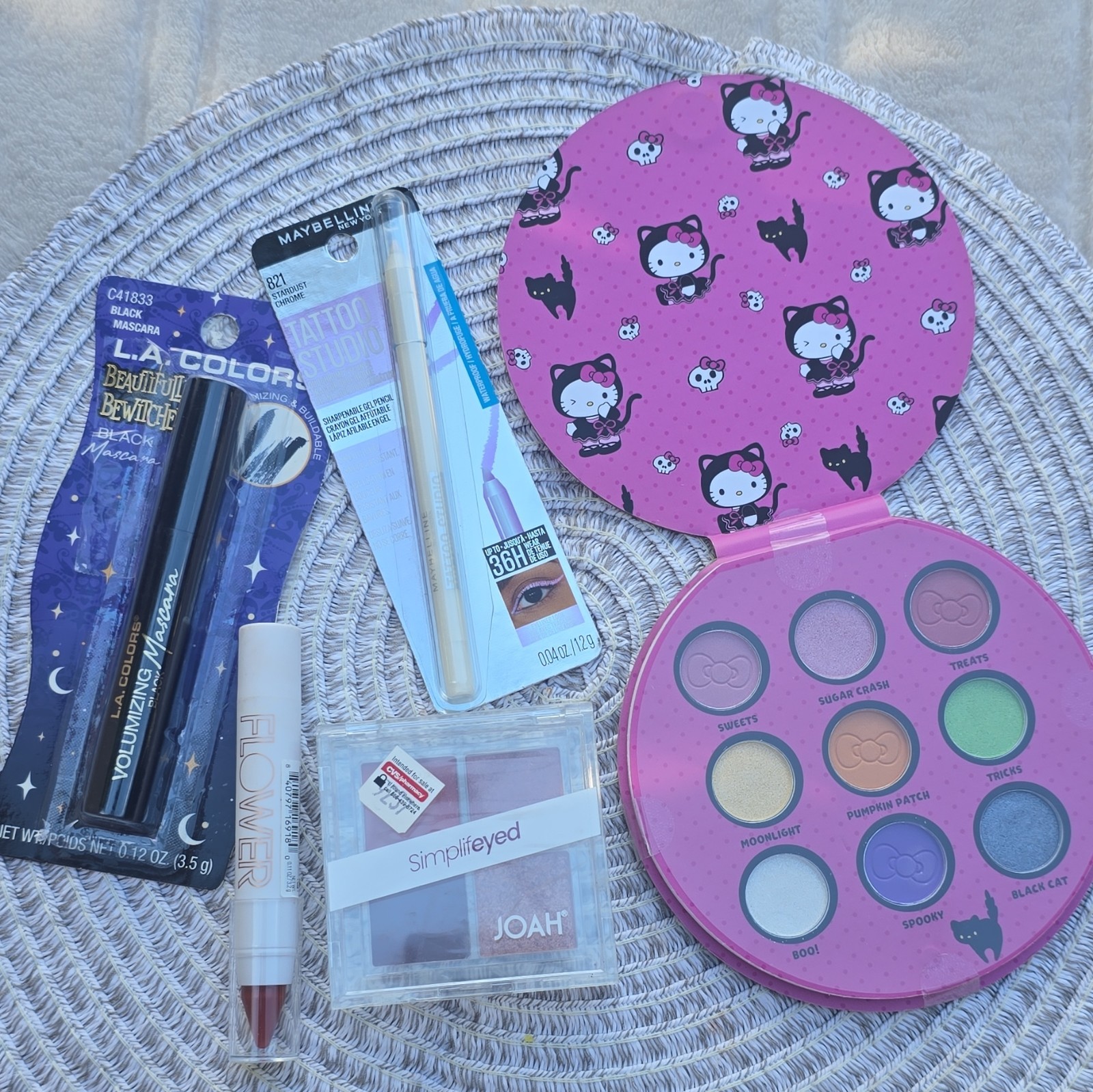 Assorted Full Size Cruelty Free Makeup Lot: Hello Kitty, Maybelline, Joah