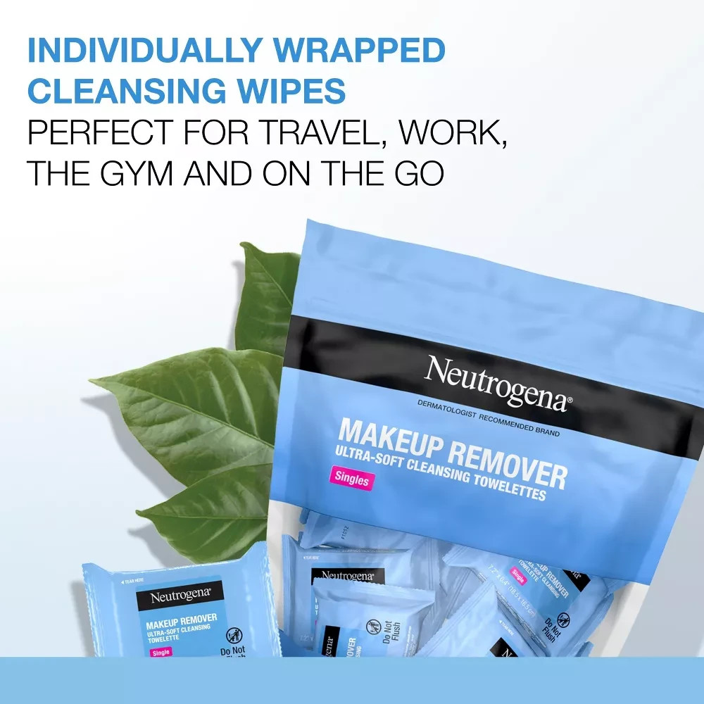 Neutrogena Makeup Remover Wipes Singles Individually Wrapped Face Wipes Daily Fa