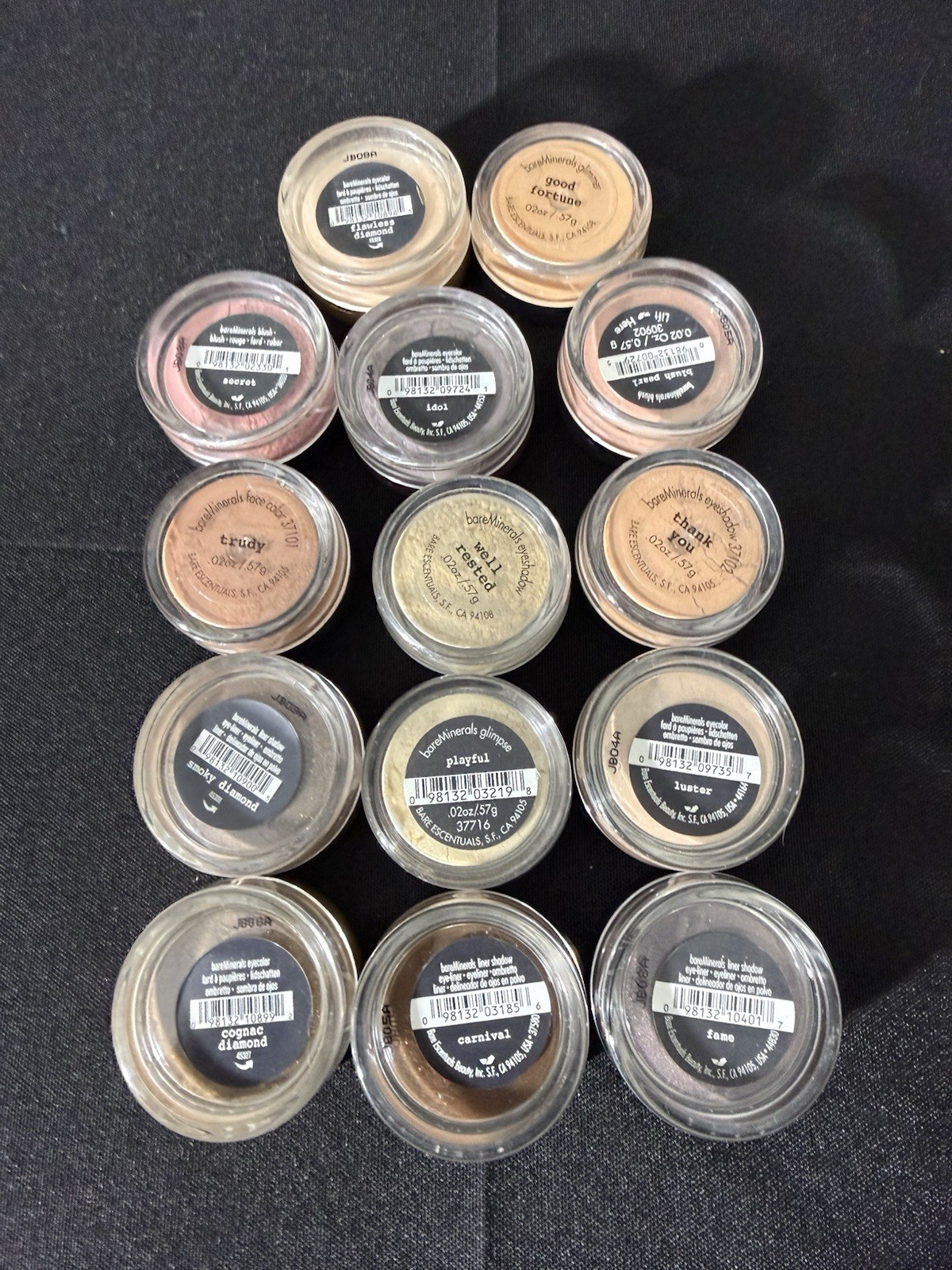 Huge Lot of 14 BARE ESCENTUALS bareMinerals i.d. Eyecolor Glimmer Blush