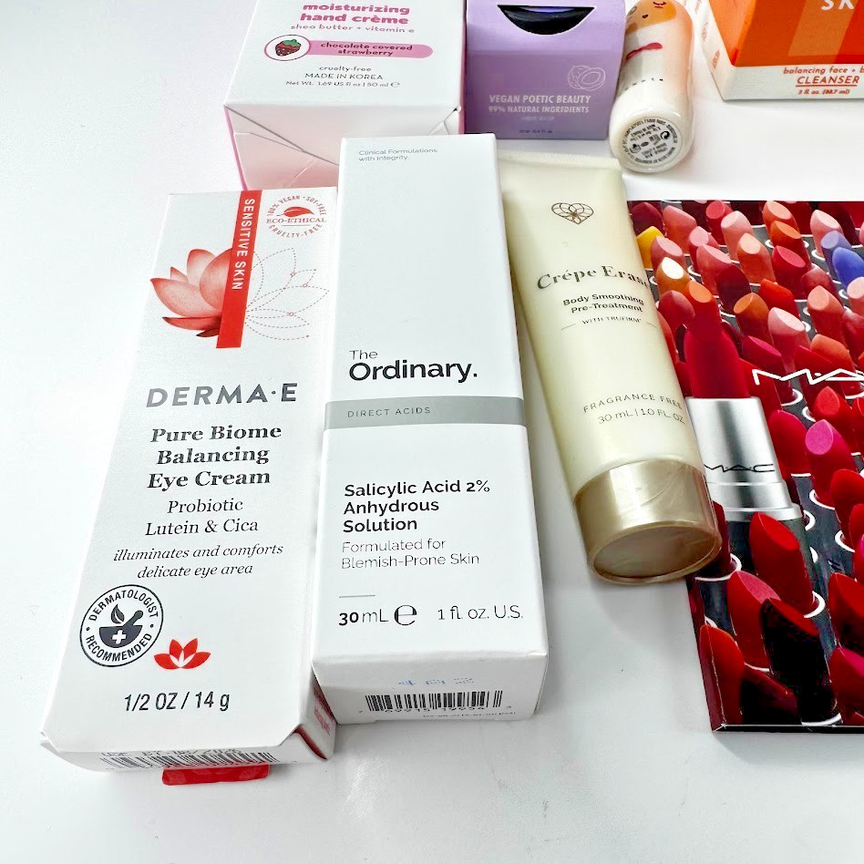 Lot of 10 Deluxe / Travel Size Hair, Skin Care, Makeup Beauty Product Samples