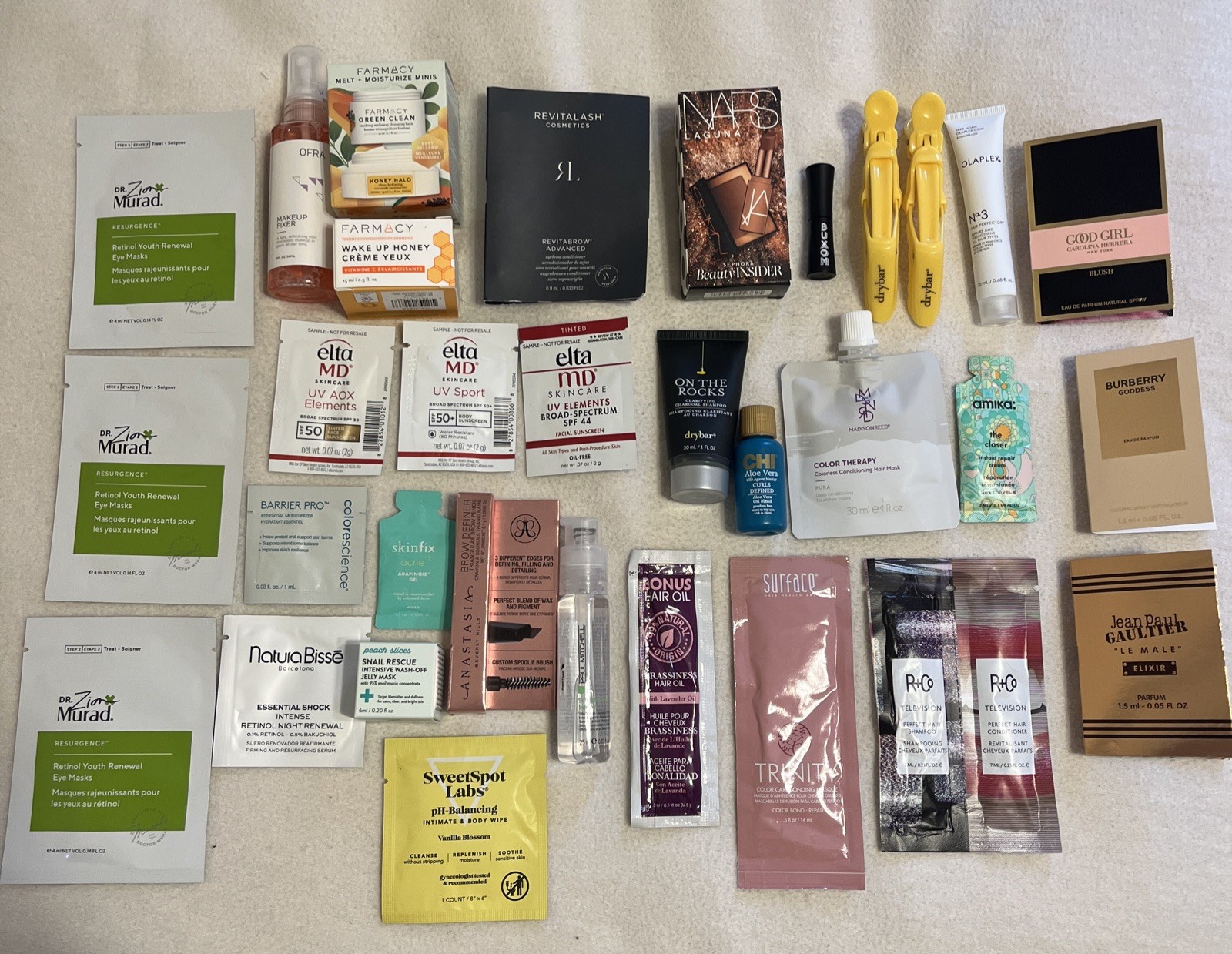 24 Premium Beauty Minis/Samples & 4 Full Sizes! Hair, Skincare, Perfume, Makeup