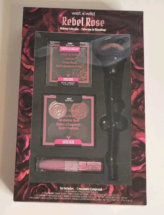 New, Wet ‘n Wild Rebel Rose Collection Makeup Set black Blush Limited Edition