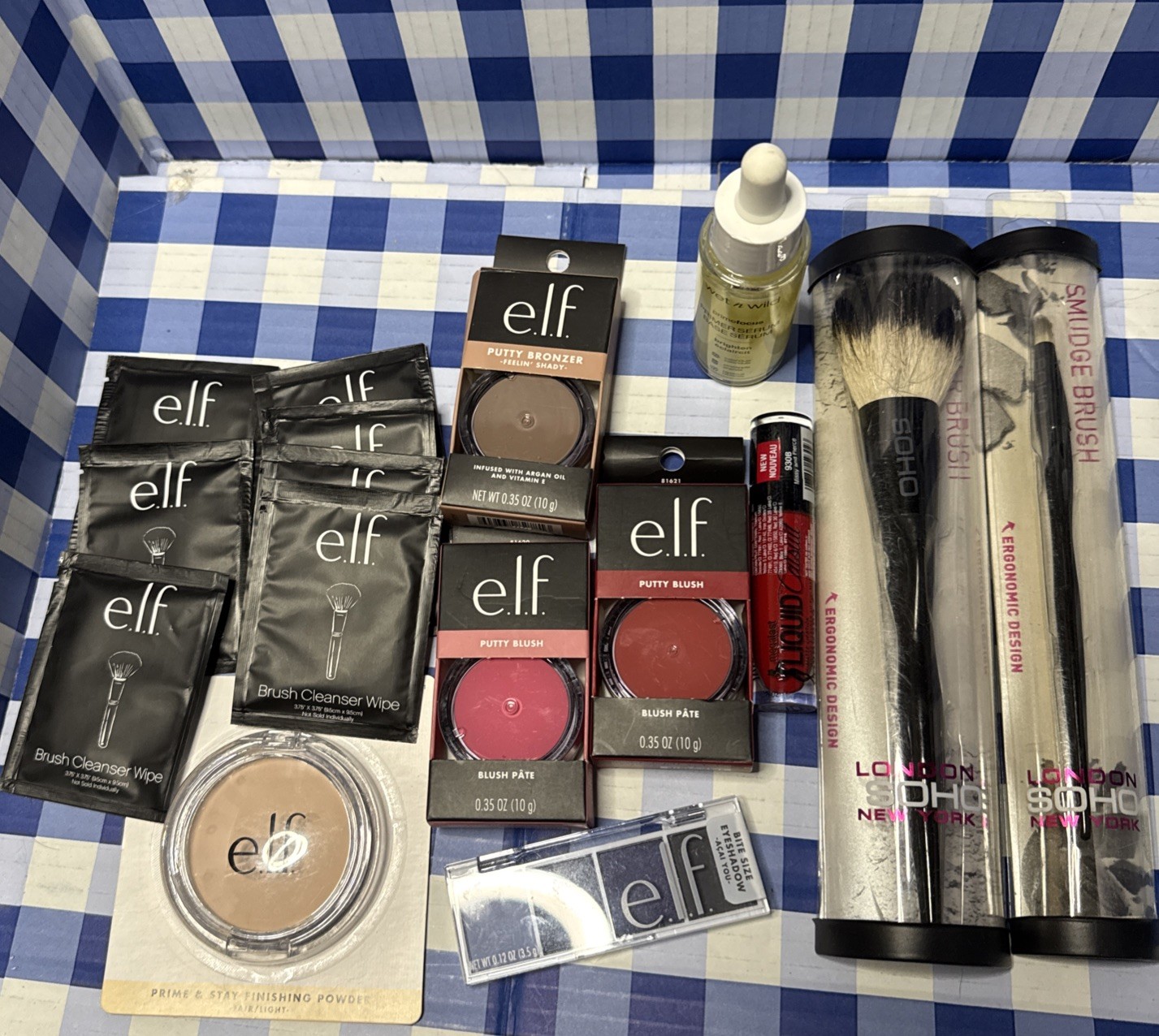 Elf SOHO Wet N Wild Makeup Mixed 15 item BUNDLE NEW Brushes Blush Lipstick